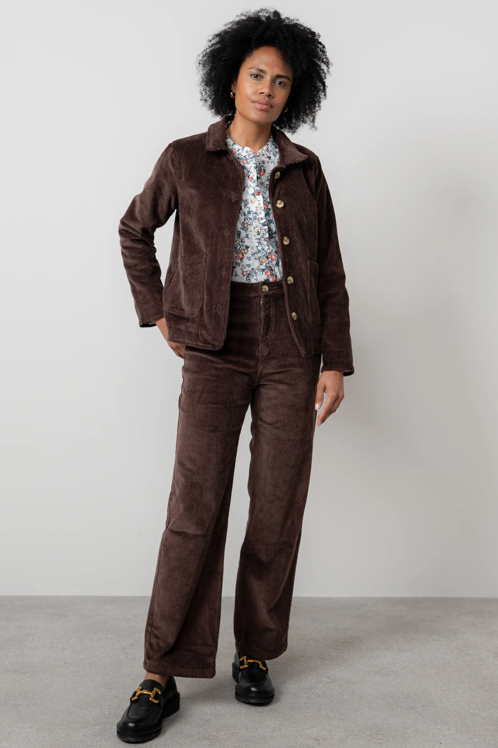 Strachan Stretch Cord Wide Leg Trouser Chocolate - Image 6