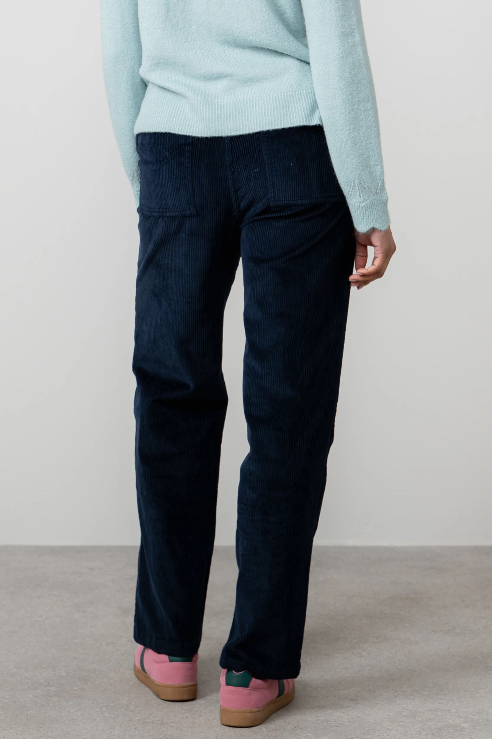 Strachan Stretch Cord Wide Leg Trouser Navy - Image 4