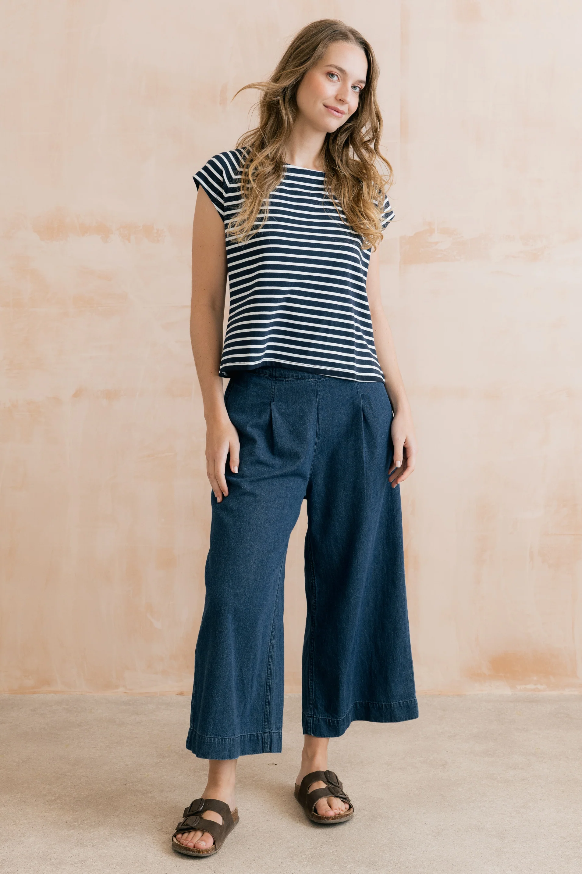 Summer Wide Leg Denim Trousers - Image 7