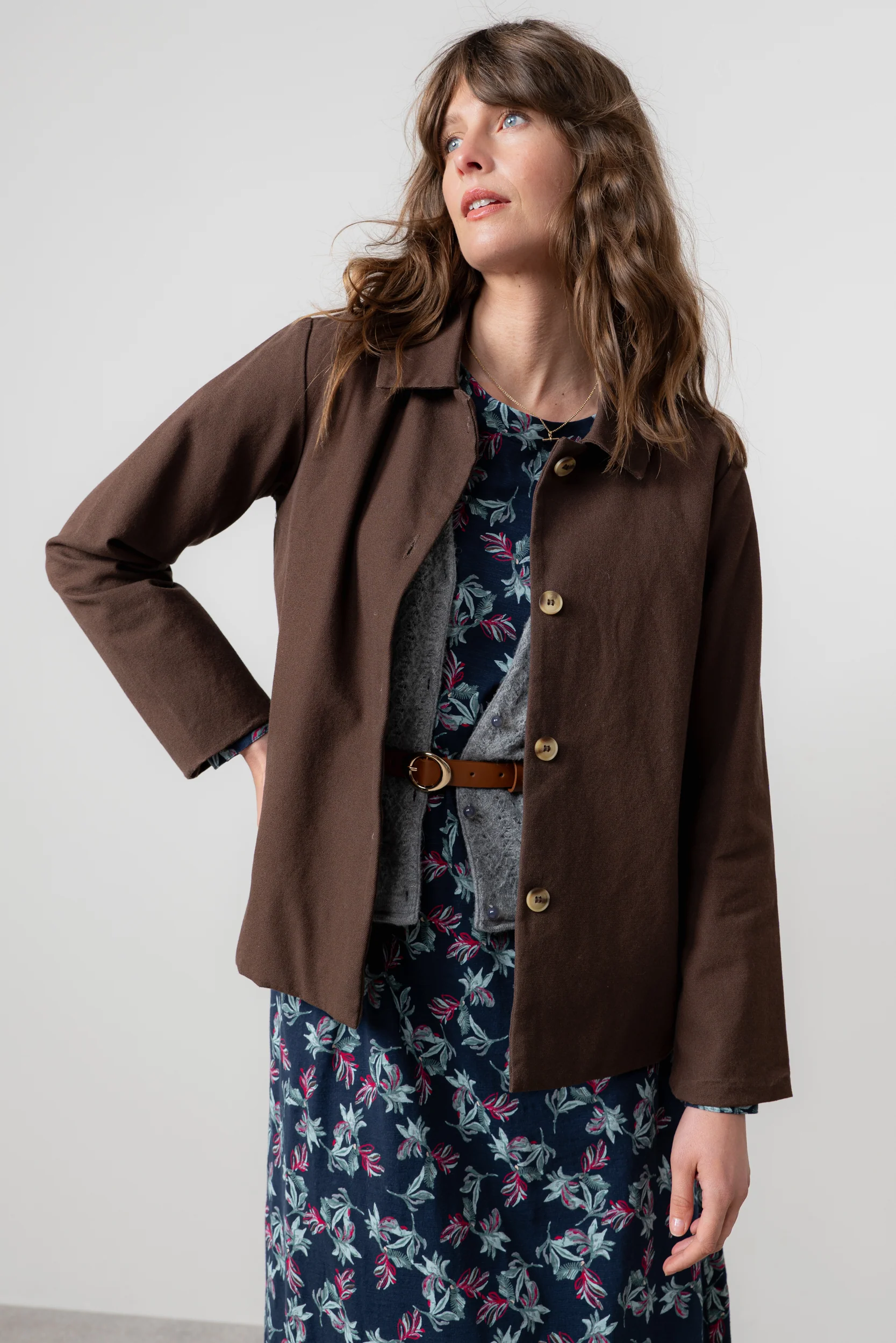Sycamore Cotton Canvas Jacket Chocolate - Image 2