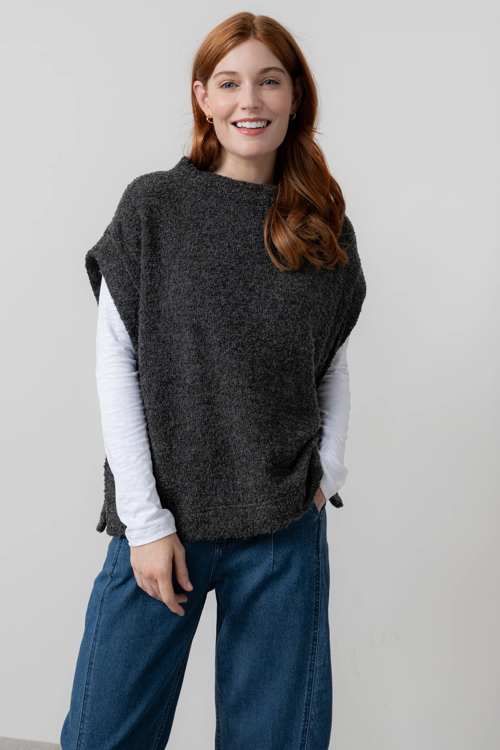 Tabitha Boucle Knit Tank Charcoal - Image 2