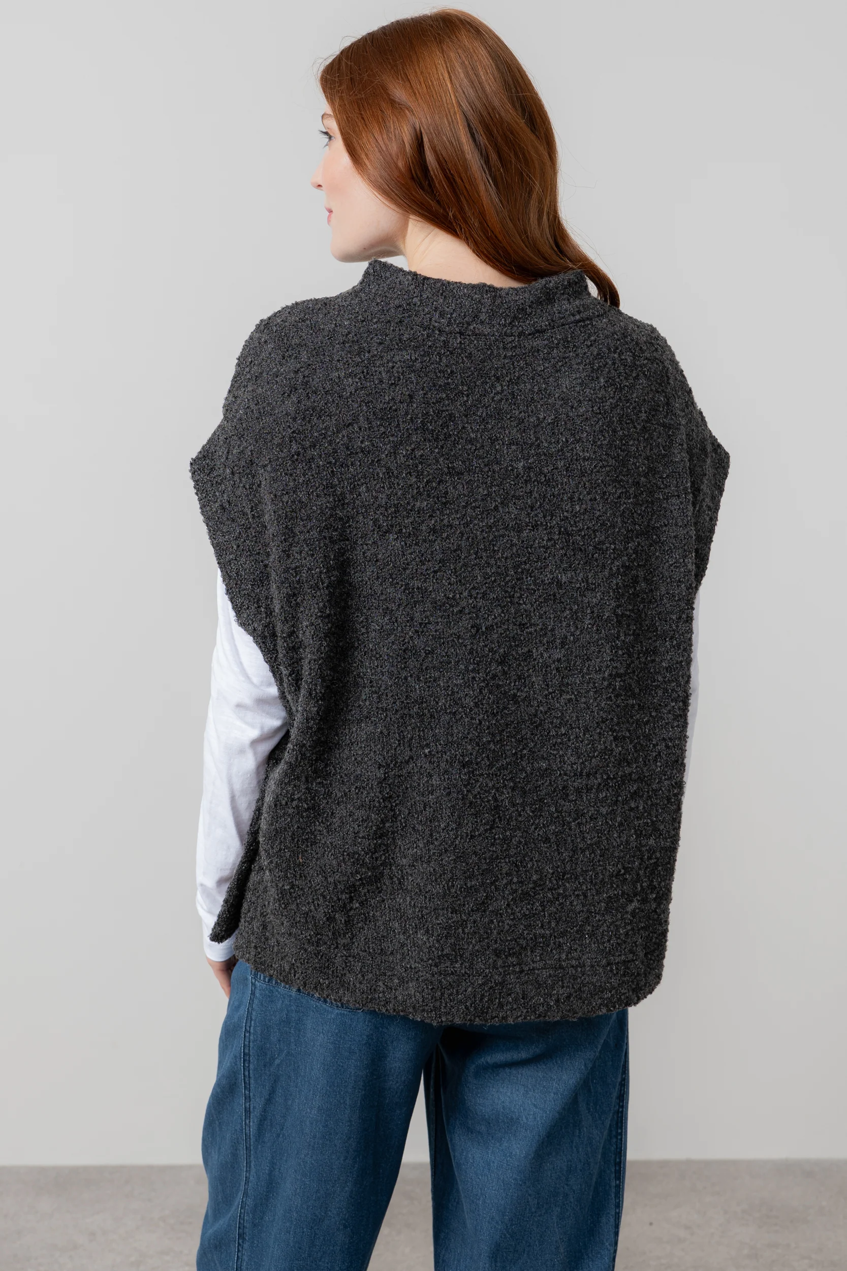 Tabitha Boucle Knit Tank Charcoal - Image 4
