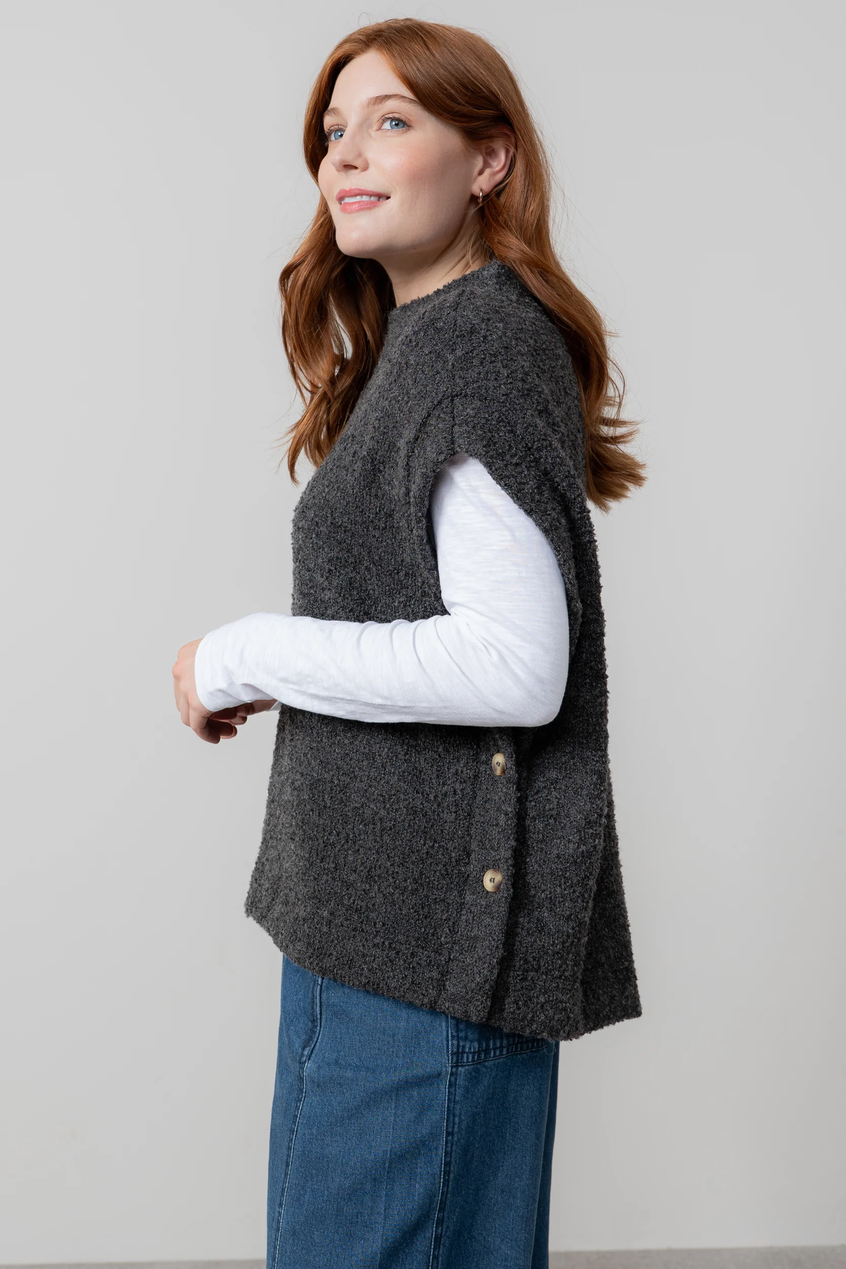Tabitha Boucle Knit Tank Charcoal - Image 5