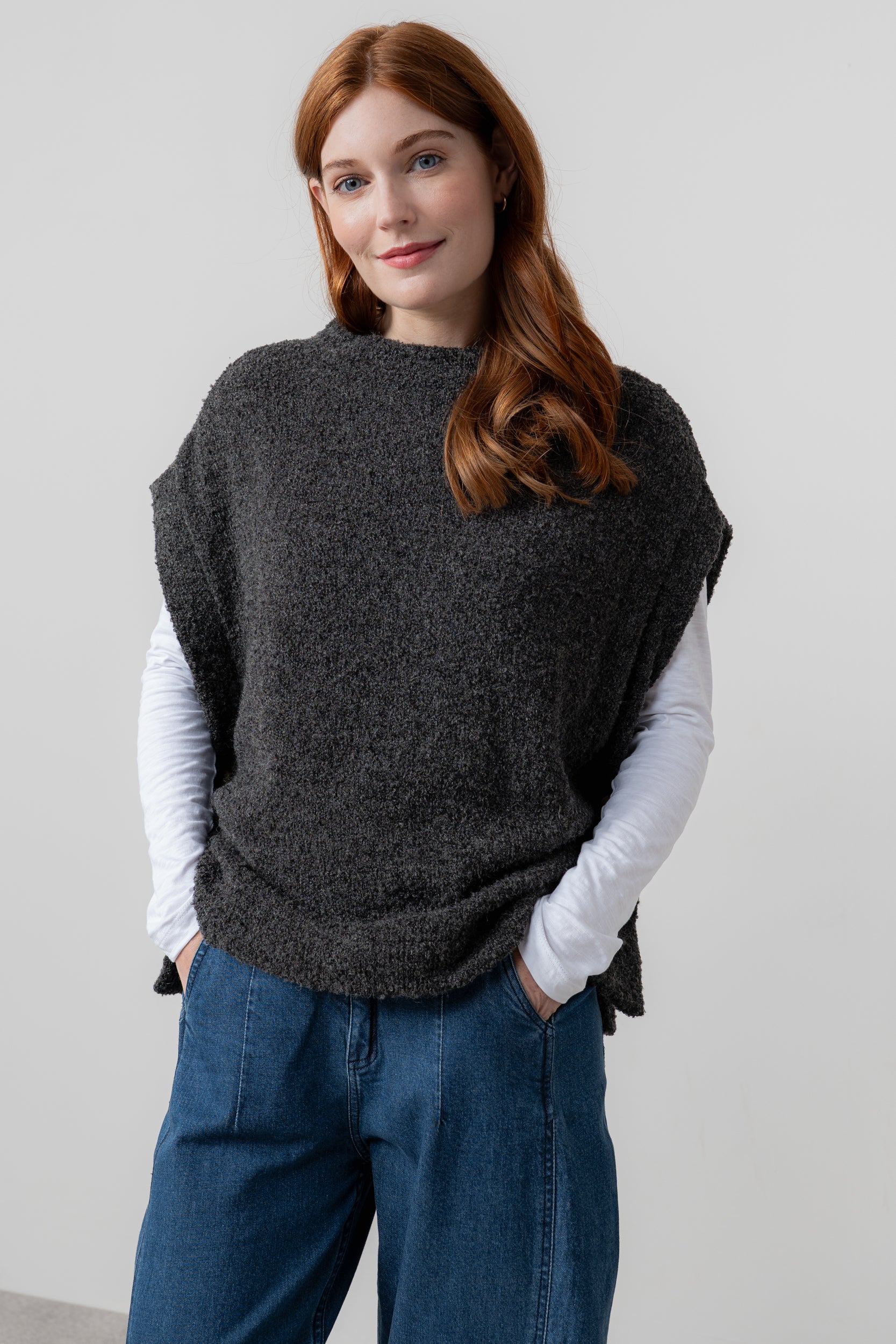 Tabitha Boucle Knit Tank Charcoal - Image 6