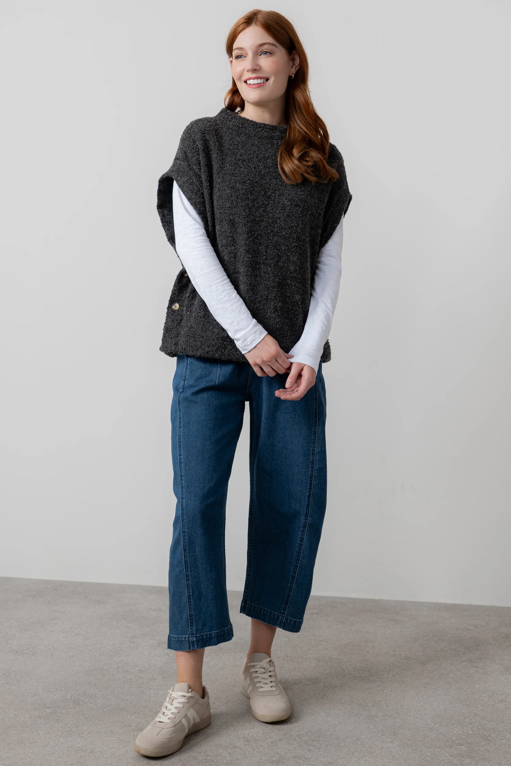 Tabitha Boucle Knit Tank Charcoal - Image 7