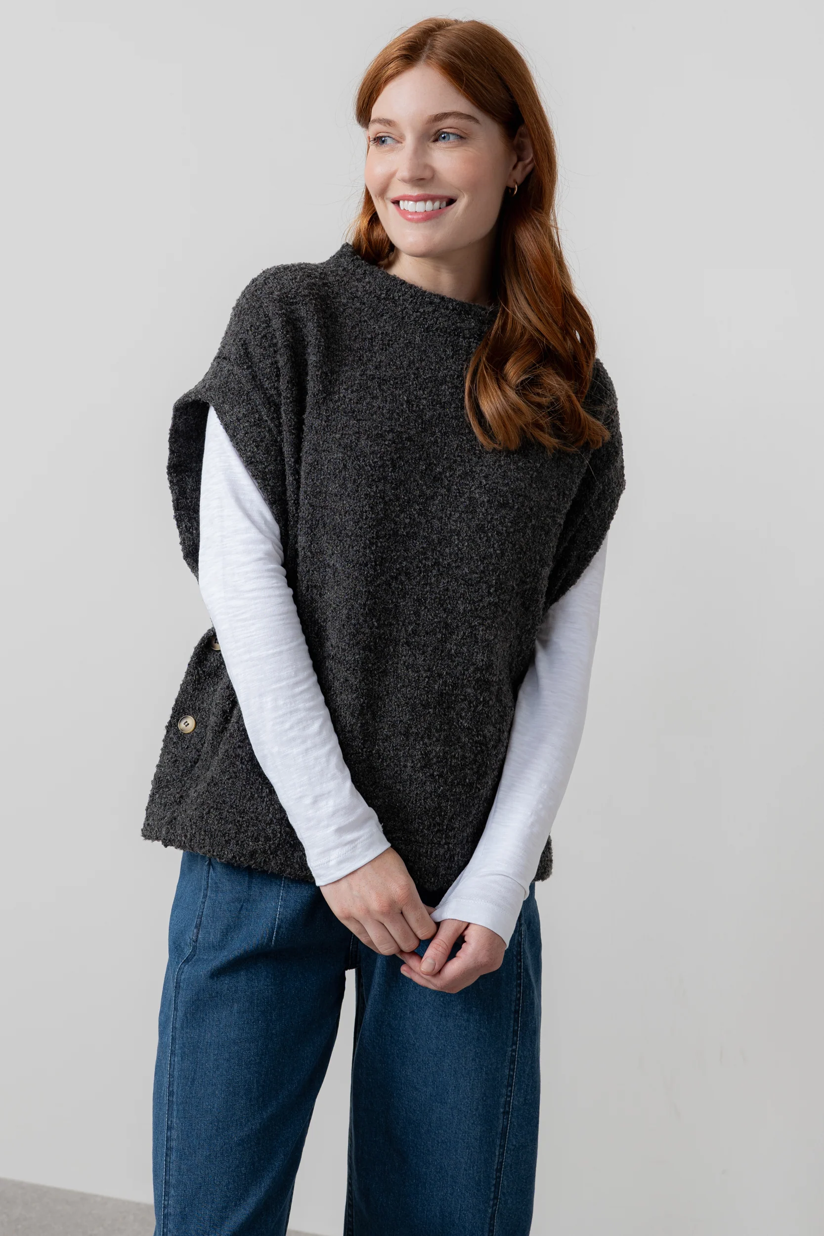 Tabitha Boucle Knit Tank Charcoal - Image 8