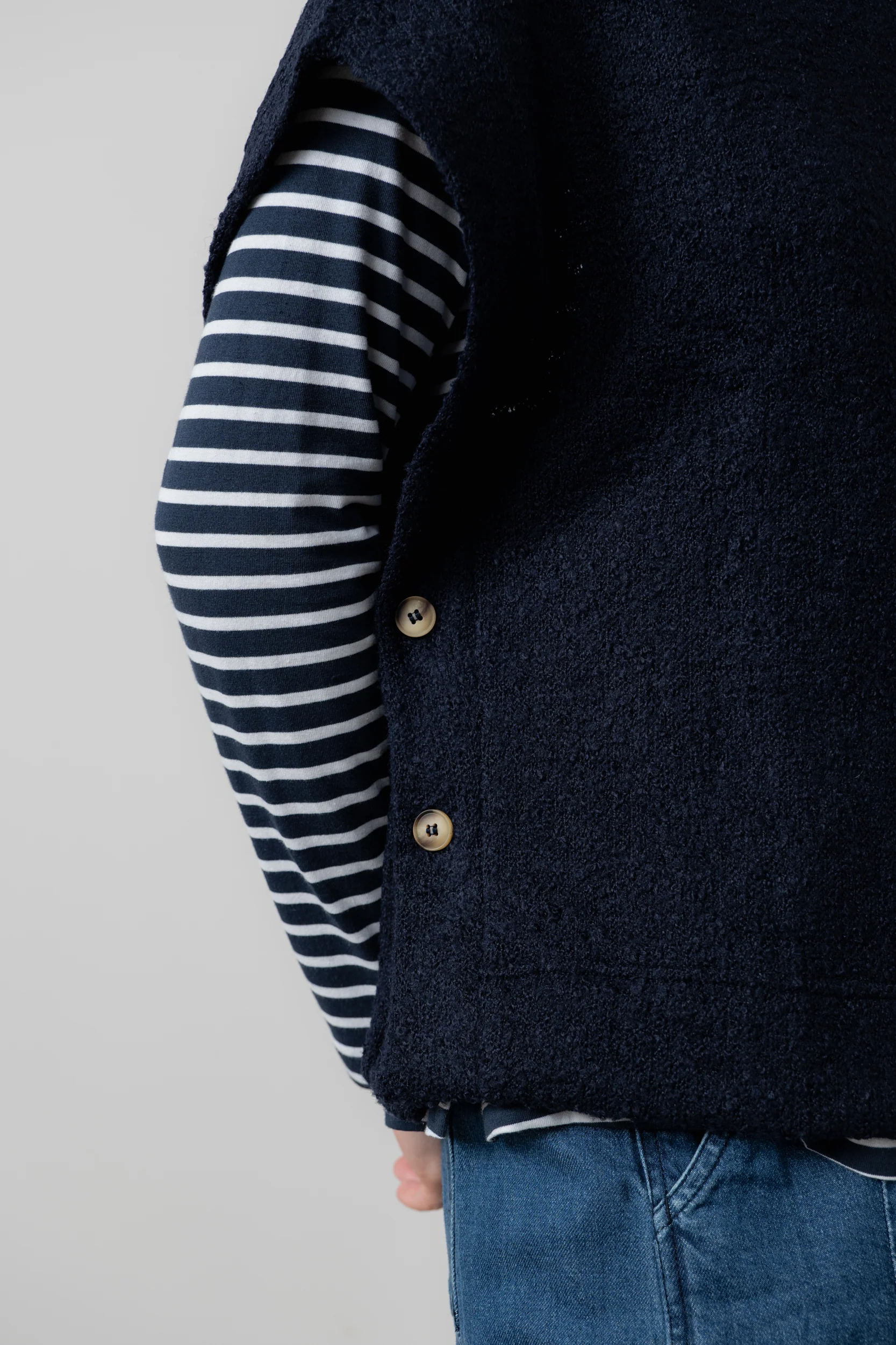 Tabitha Boucle Knit Tank Navy - Image 3