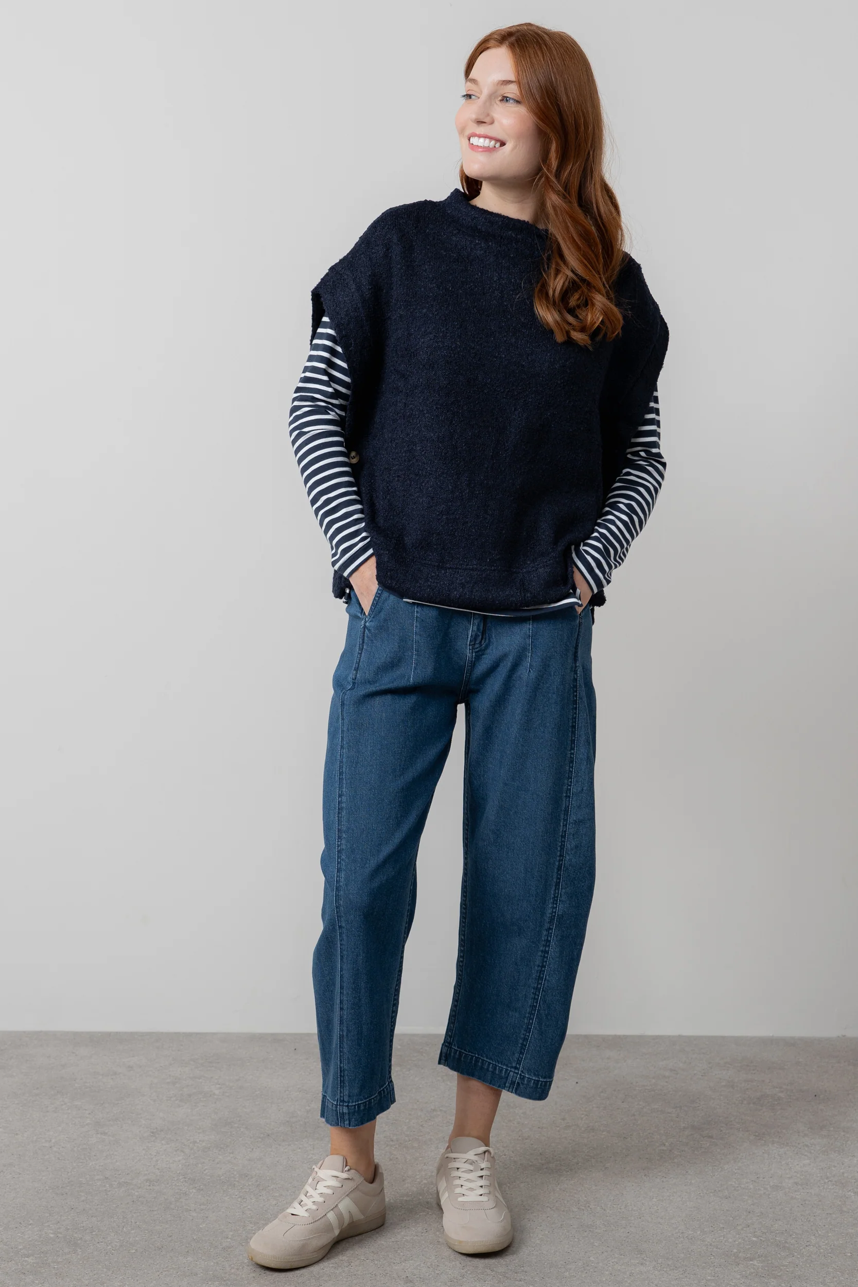 Tabitha Boucle Knit Tank Navy - Image 7
