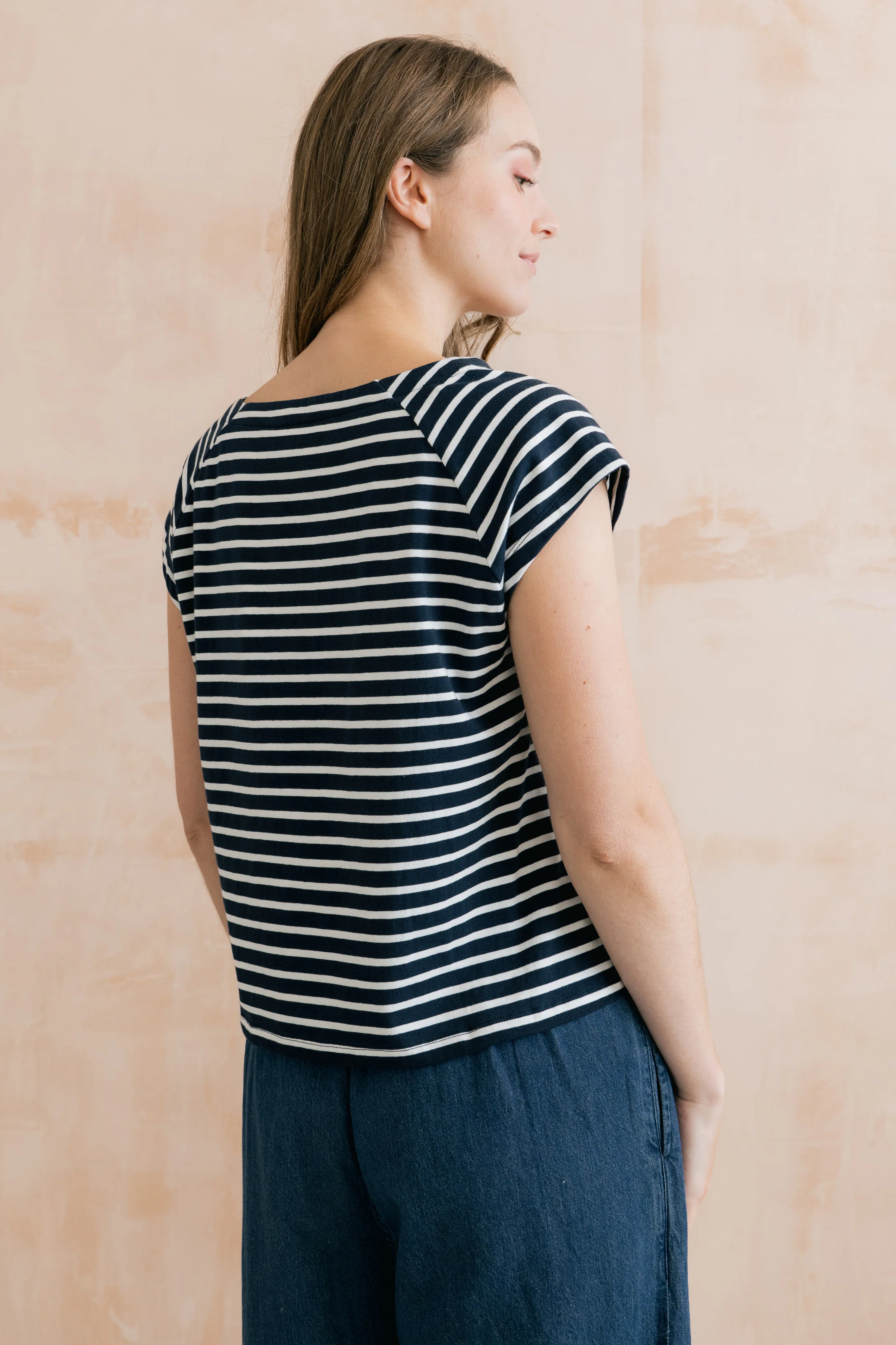 Tidal Navy Stripe T-Shirt - Image 4