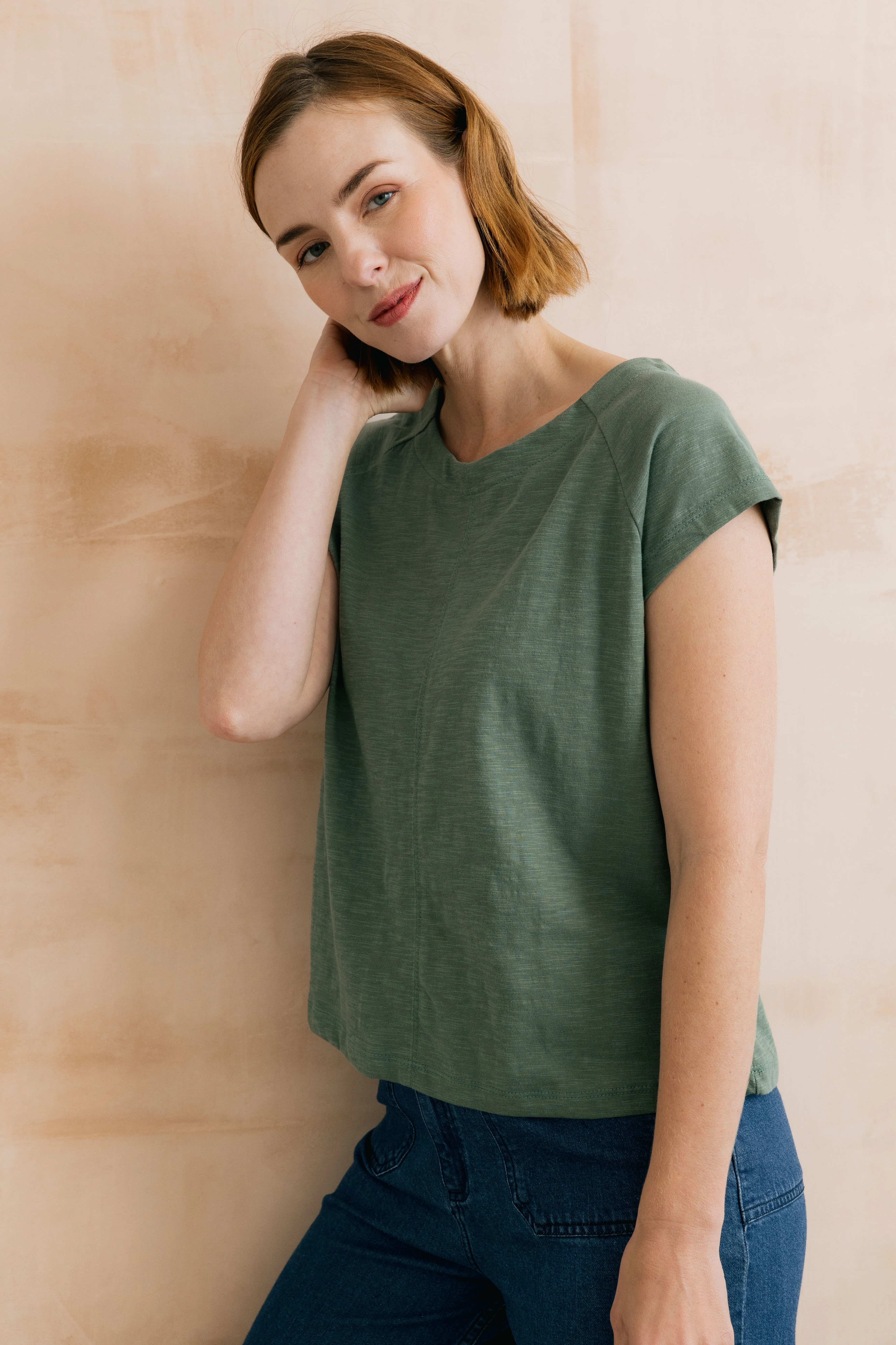 Tidal Organic Cotton T-Shirt Laurel Green - Image 3