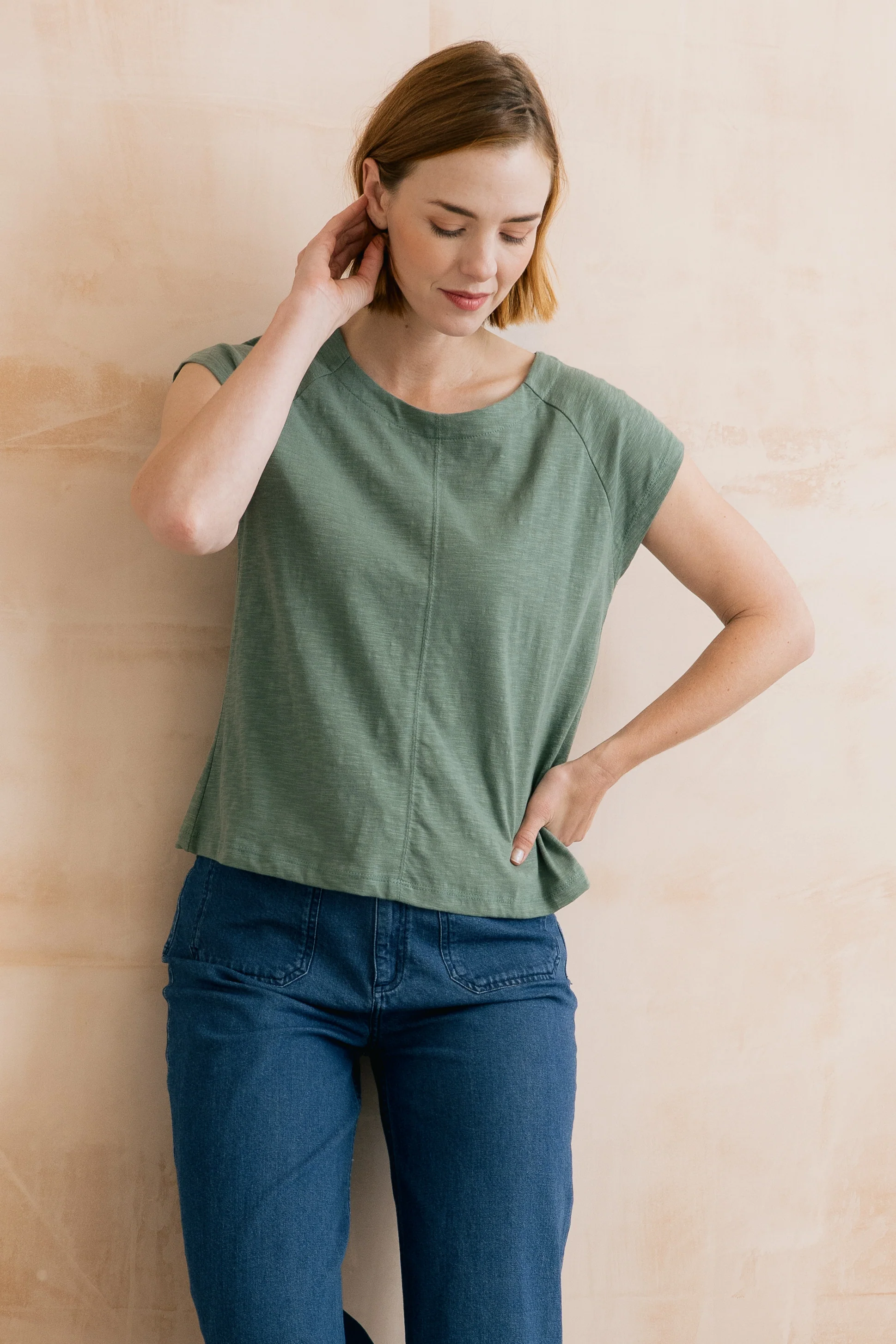 Tidal Organic Cotton T-Shirt Laurel Green - Image 4