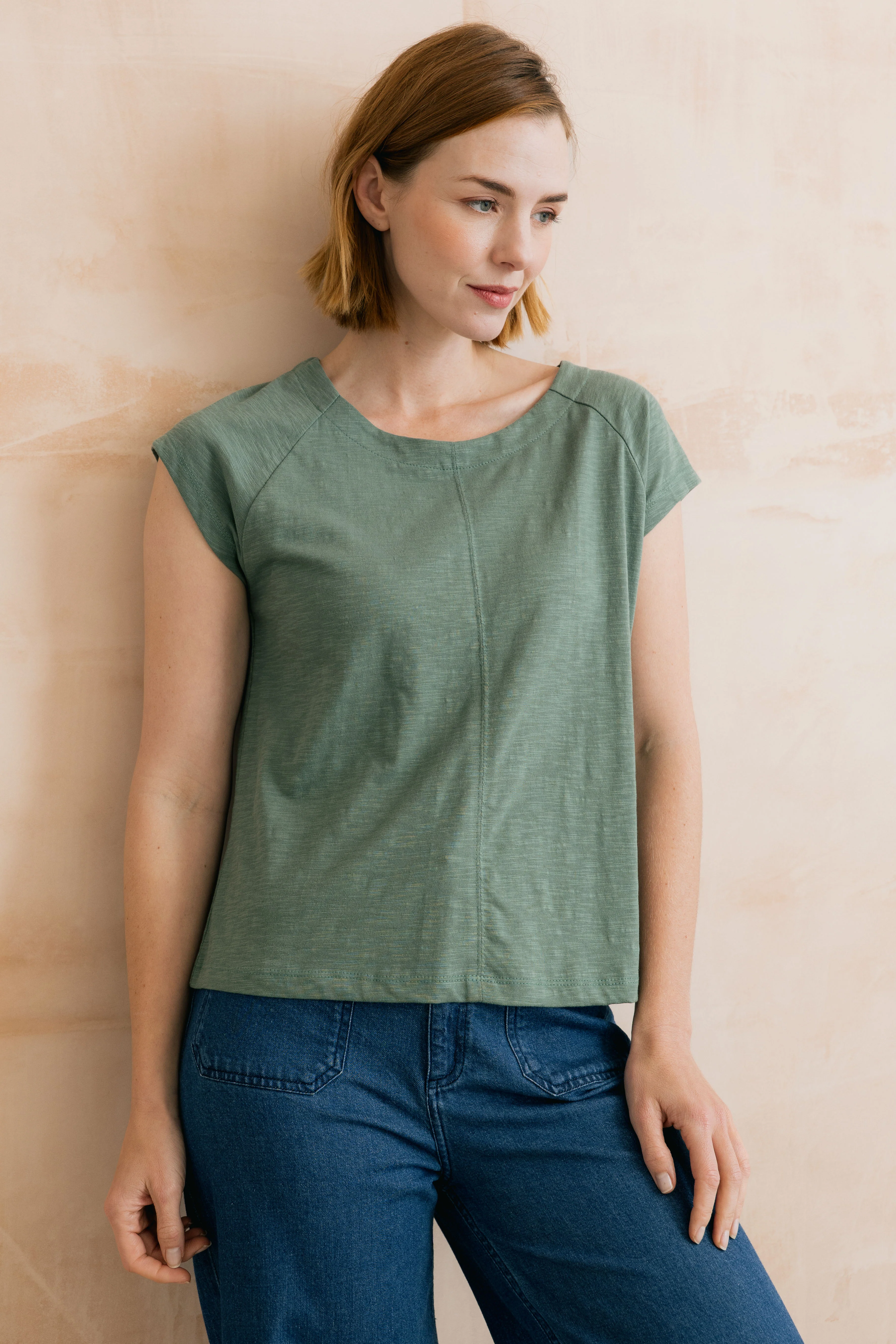 Tidal Organic Cotton T-Shirt Laurel Green - Image 6