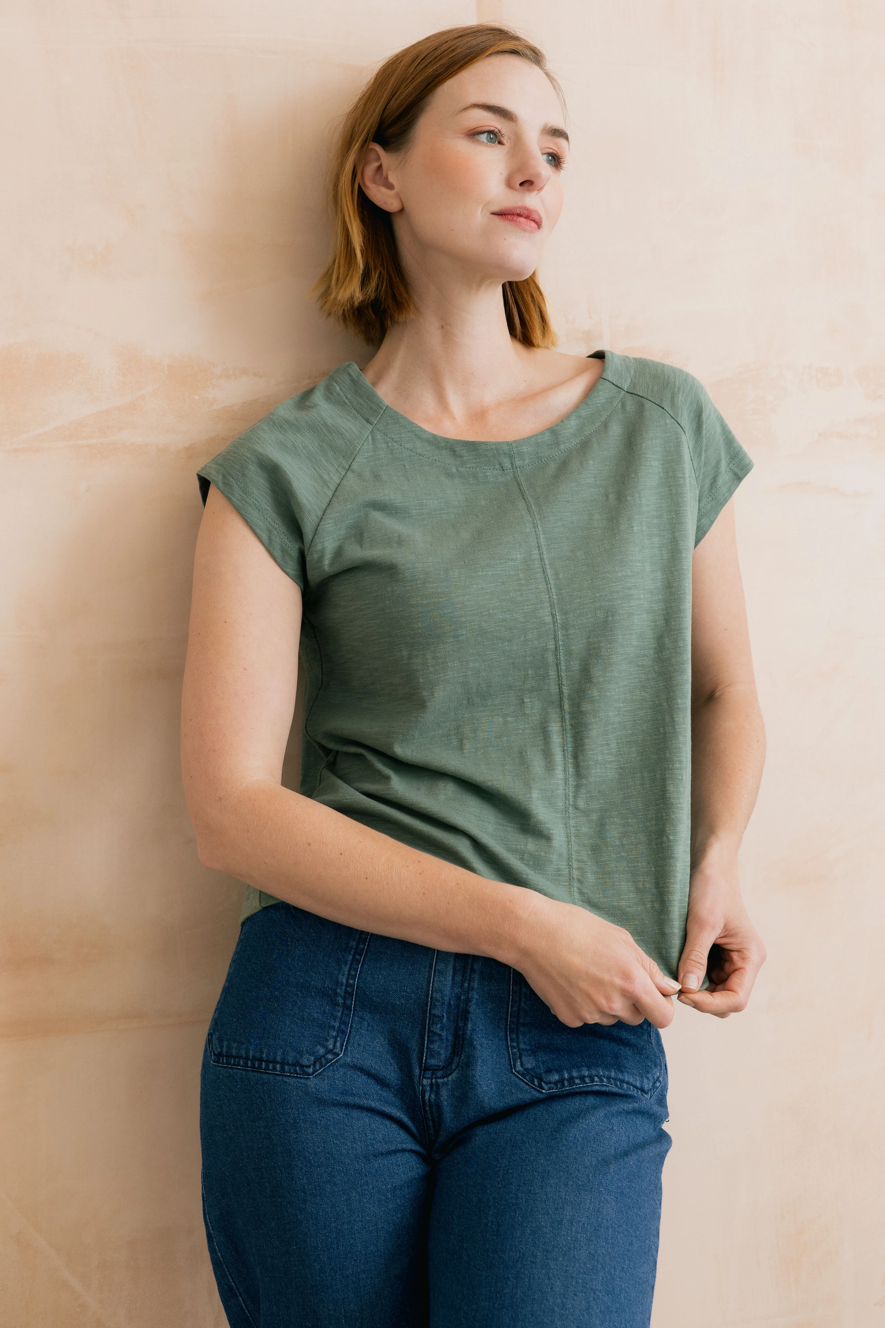 Tidal Organic Cotton T-Shirt Laurel Green - Image 7