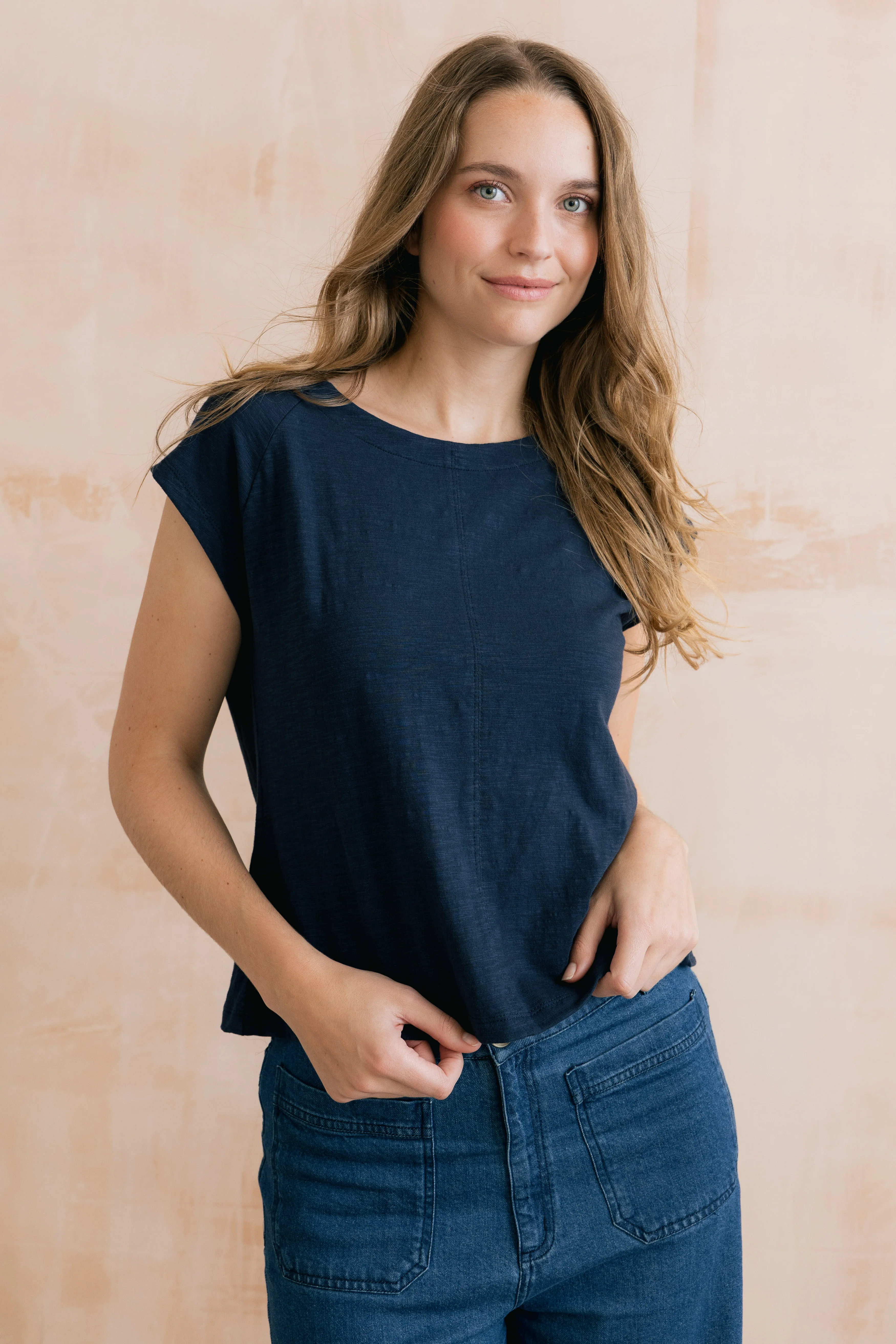 Tidal Organic Cotton T-Shirt Navy - Image 5