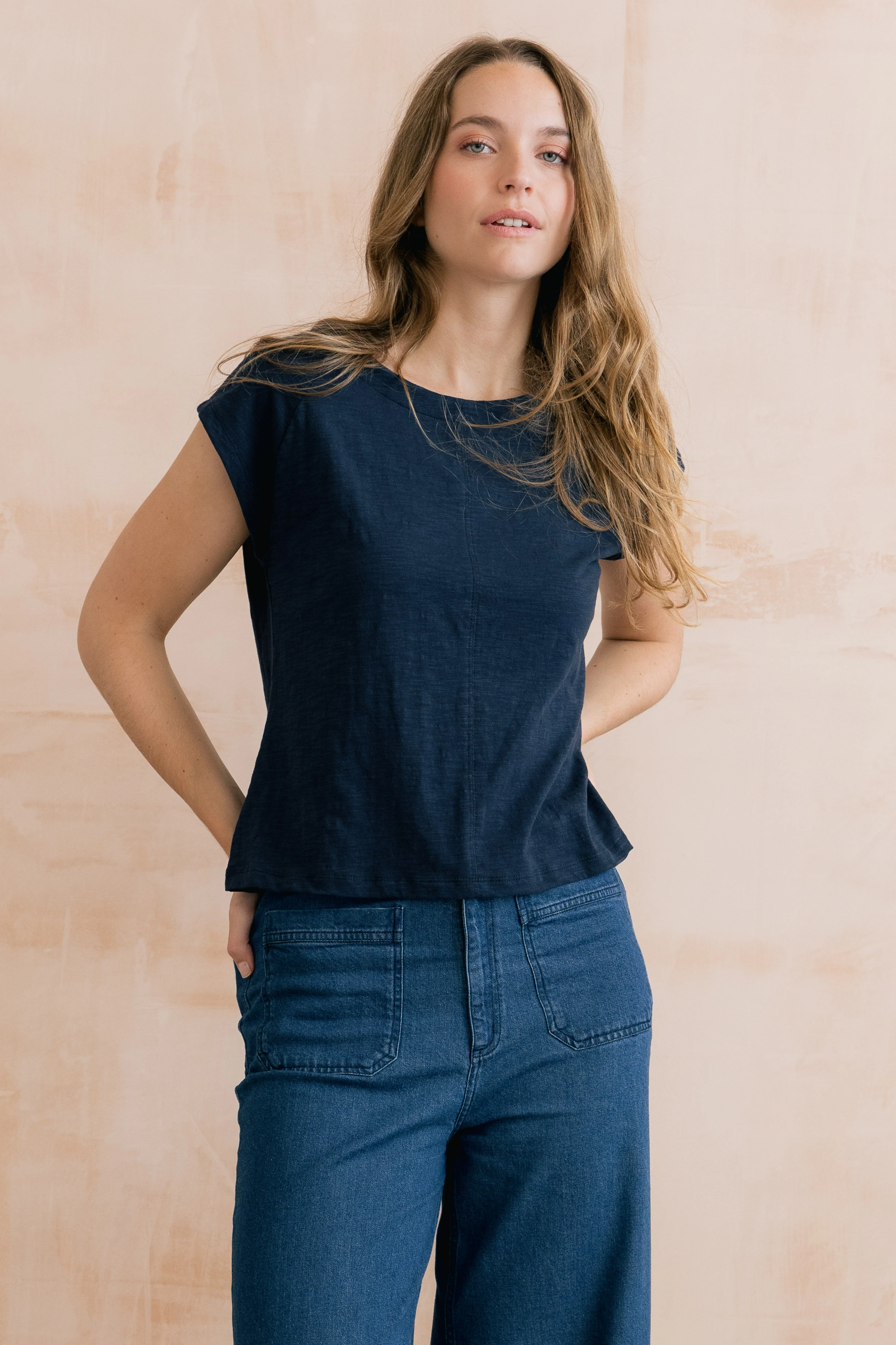 Tidal Organic Cotton T-Shirt Navy - Image 6