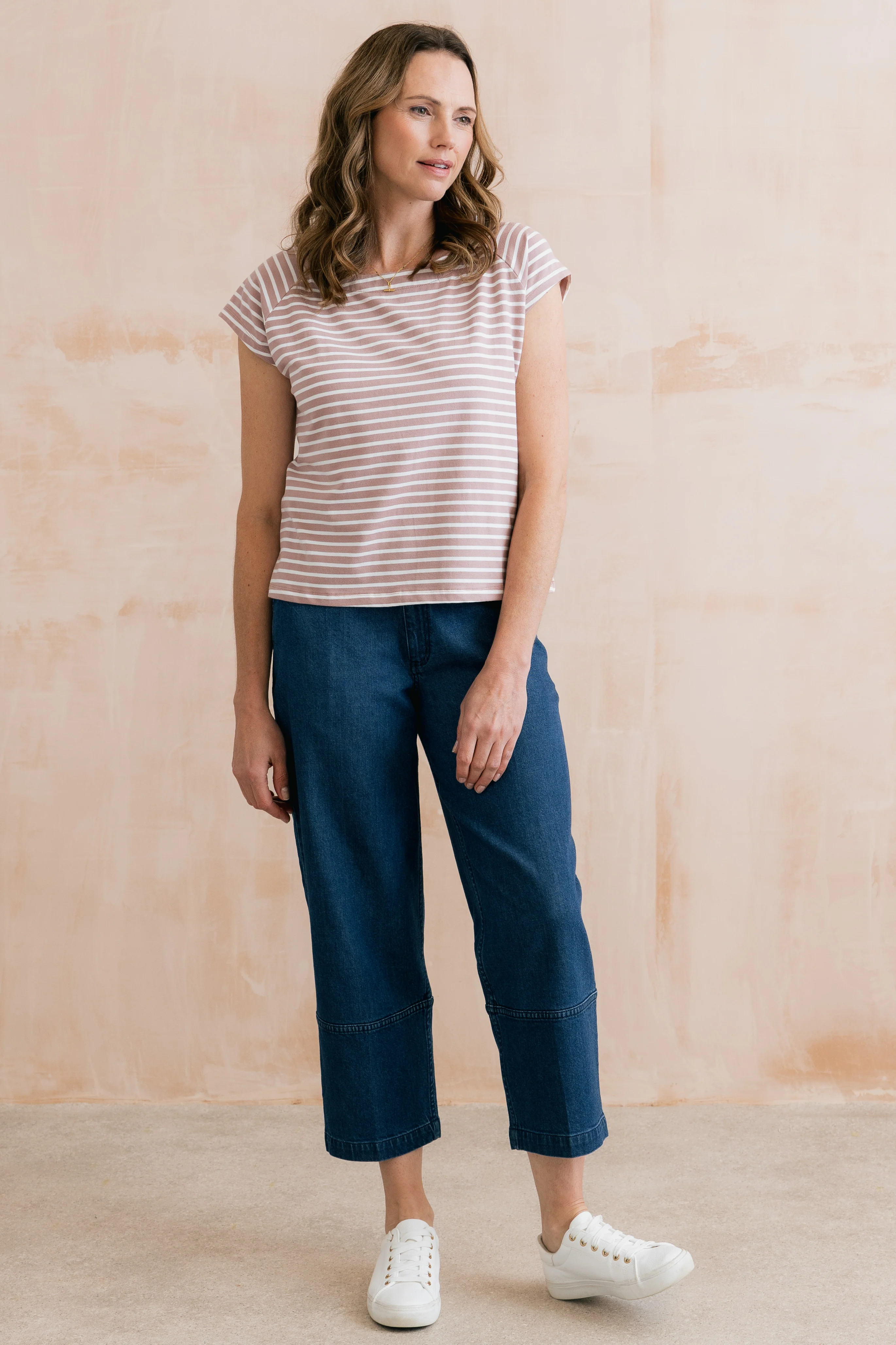 Tidal Soft Pink Stripe T-Shirt - Image 3