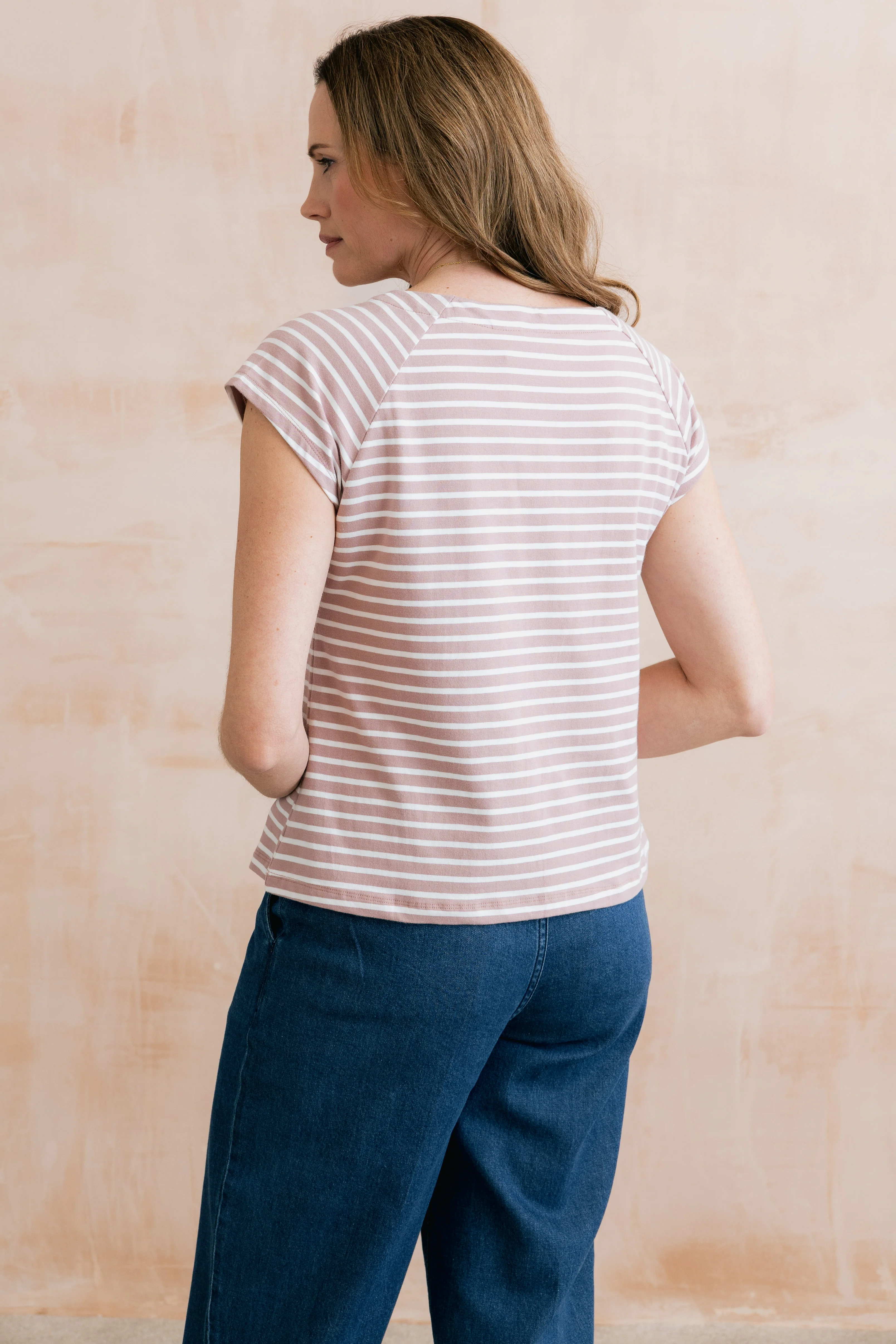 Tidal Soft Pink Stripe T-Shirt - Image 4