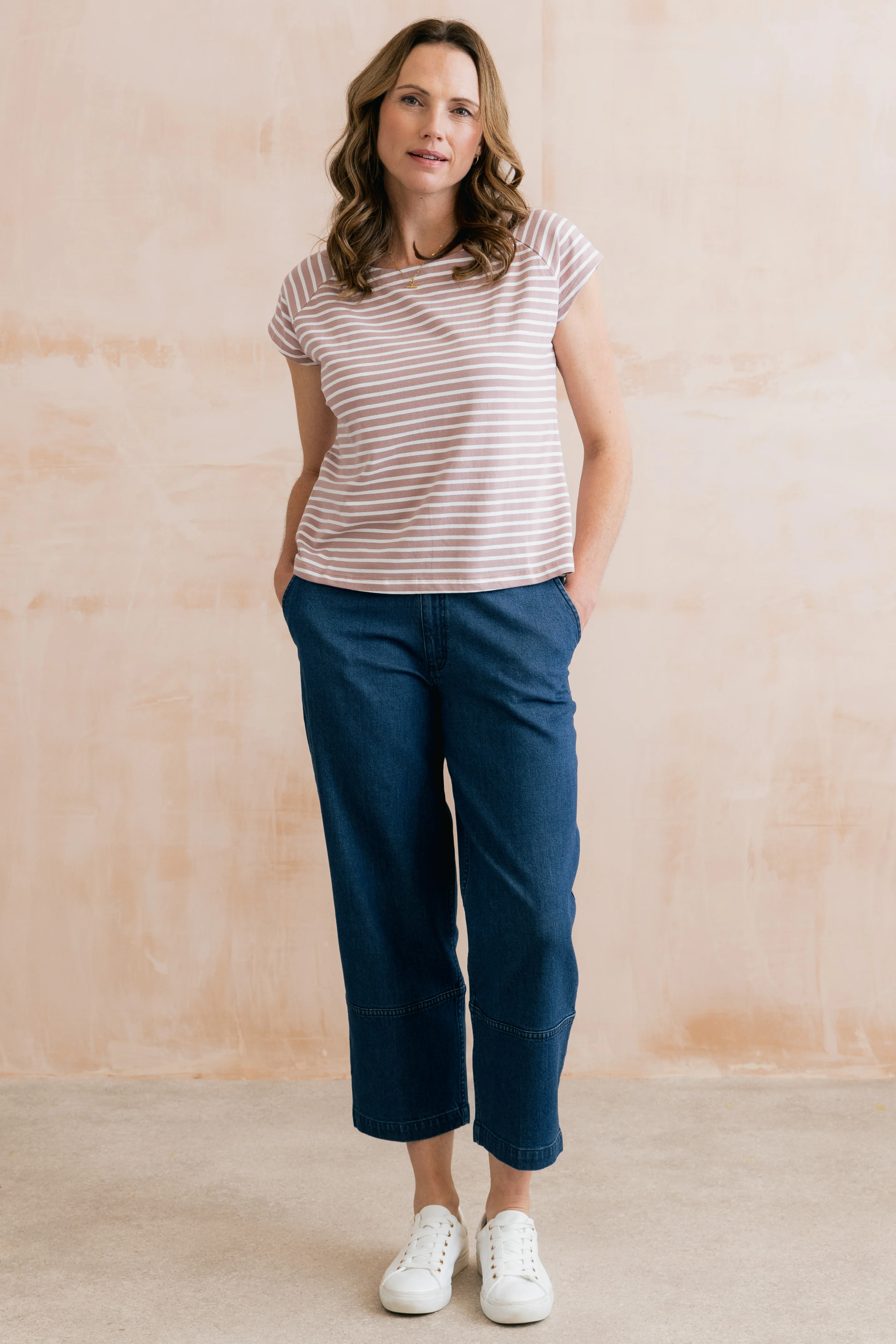 Tidal Soft Pink Stripe T-Shirt - Image 5