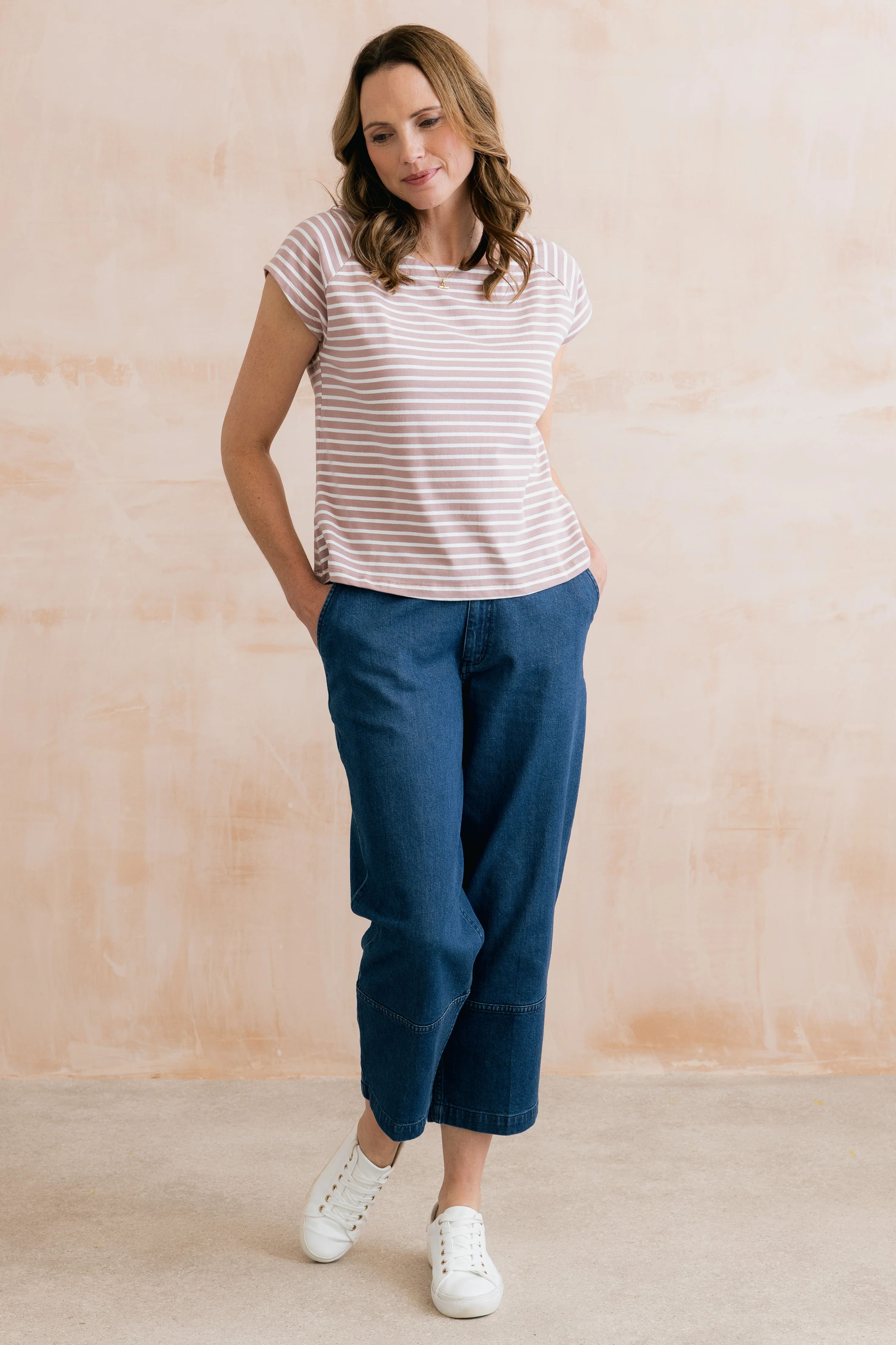 Tidal Soft Pink Stripe T-Shirt - Image 6