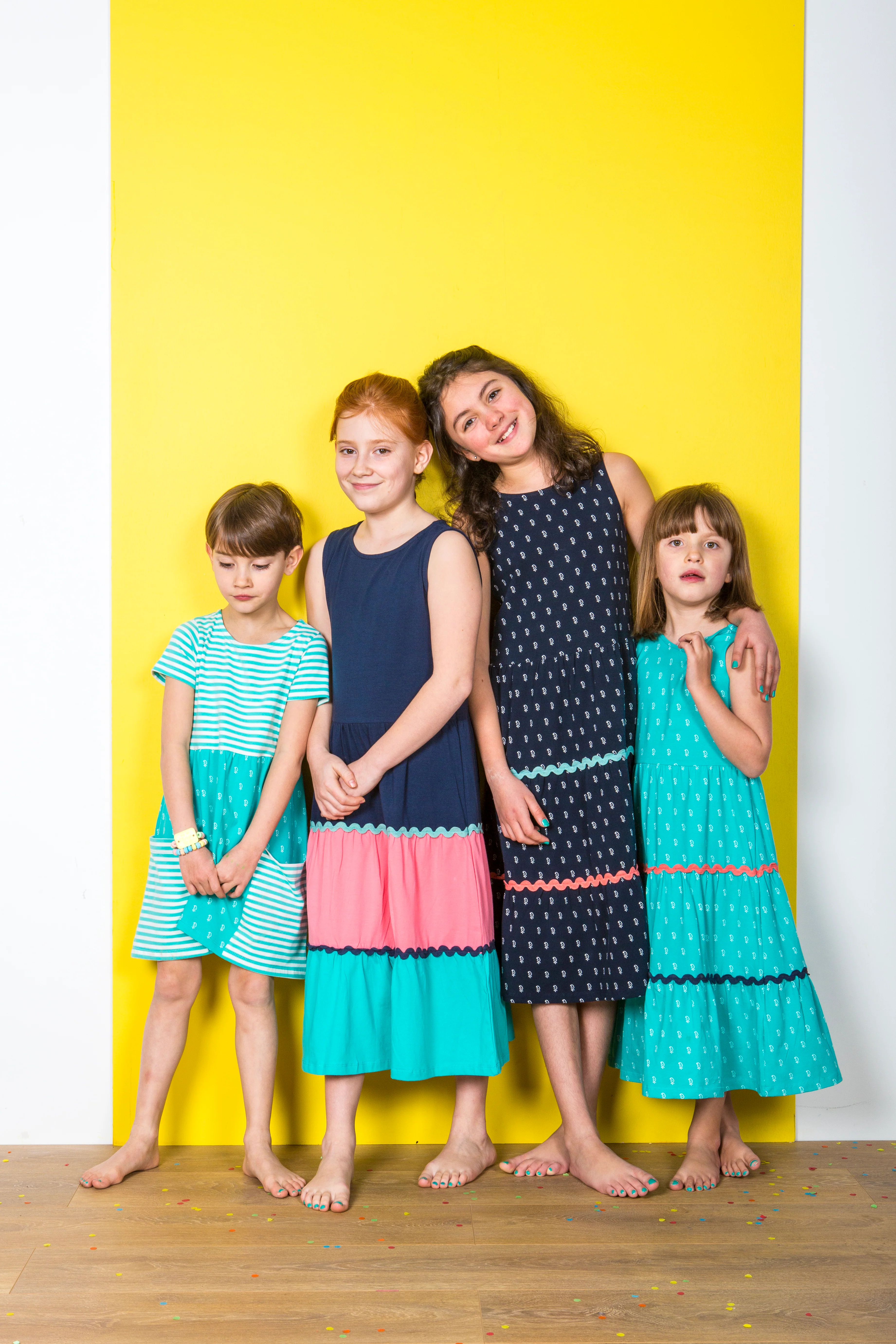Twirl Block Print Geo Navy Dress - Image 4