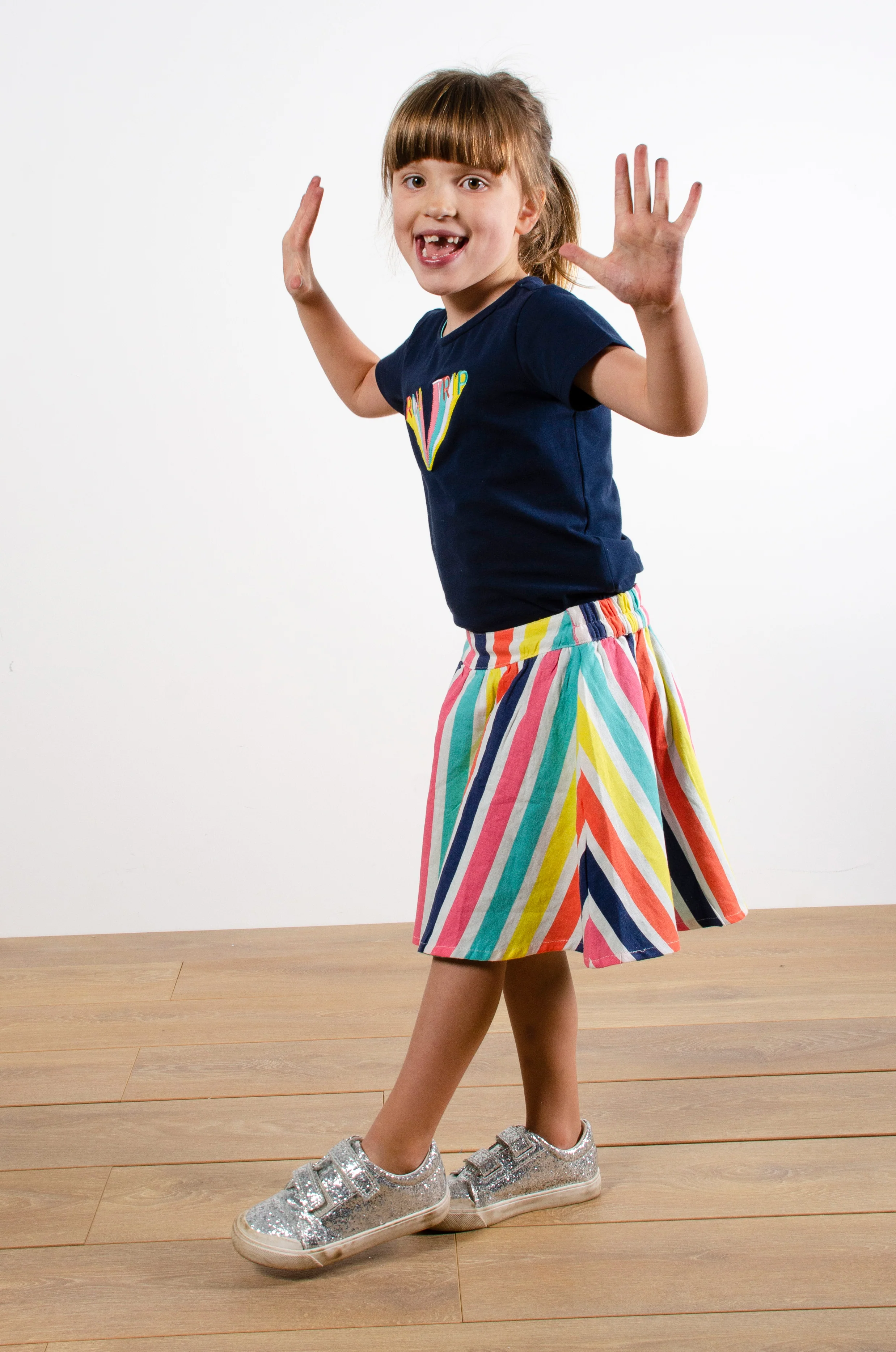 Twirl Multicoloured Stripe Skirt - Image 4