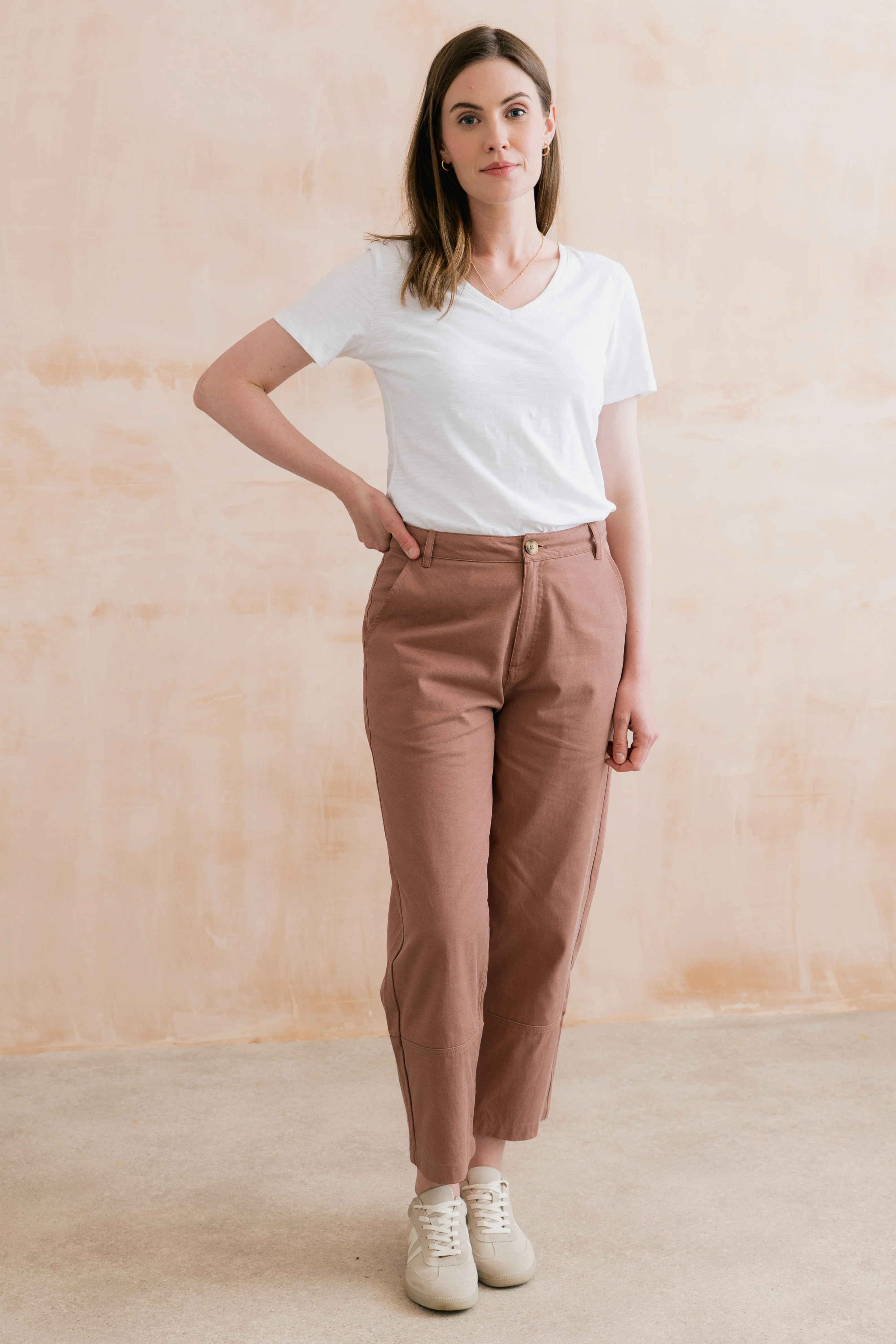 Victoria Organic Cotton V-Neck T-Shirt White - Image 3