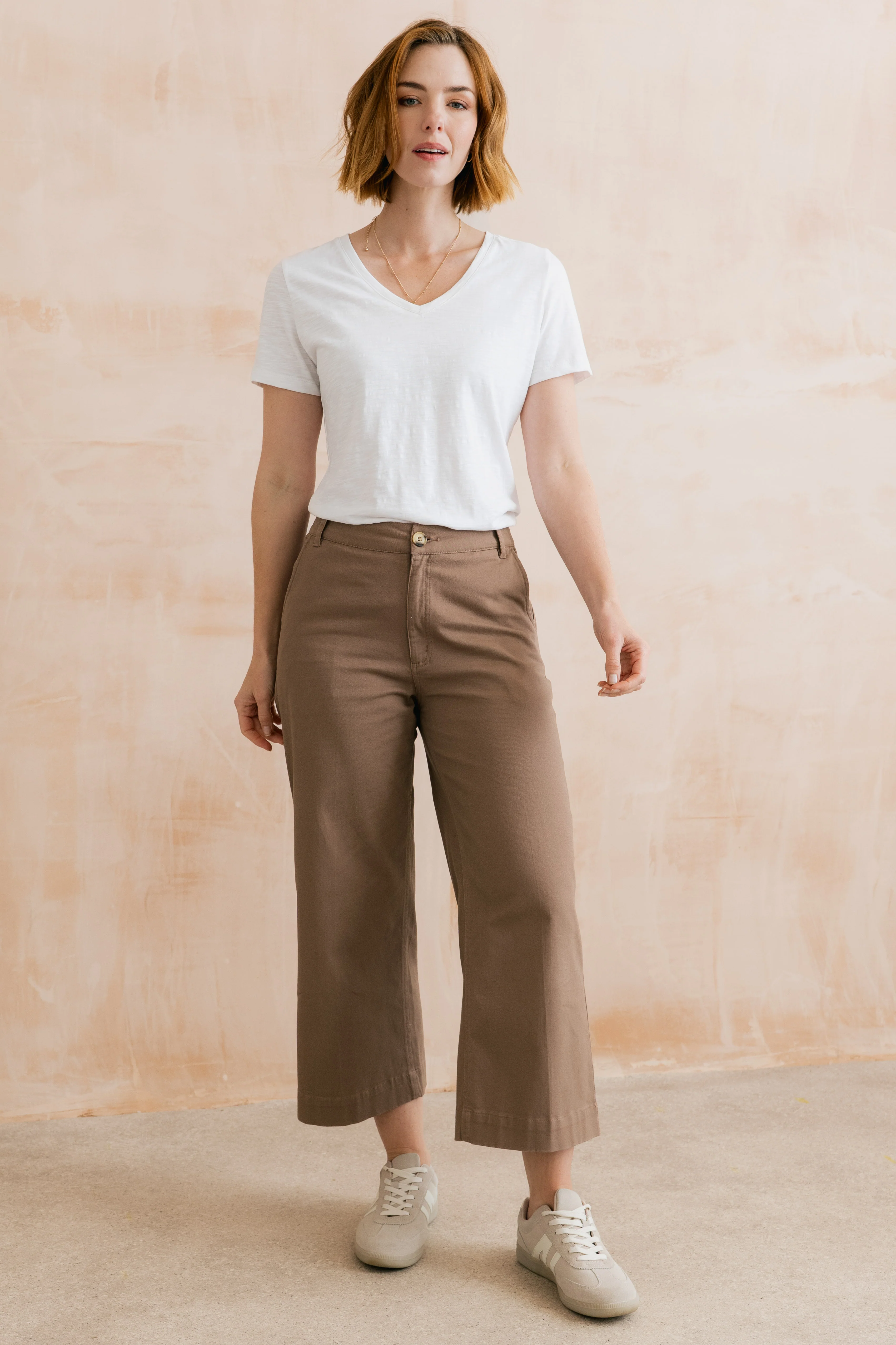 Victoria Organic Cotton V-Neck T-Shirt White - Image 8