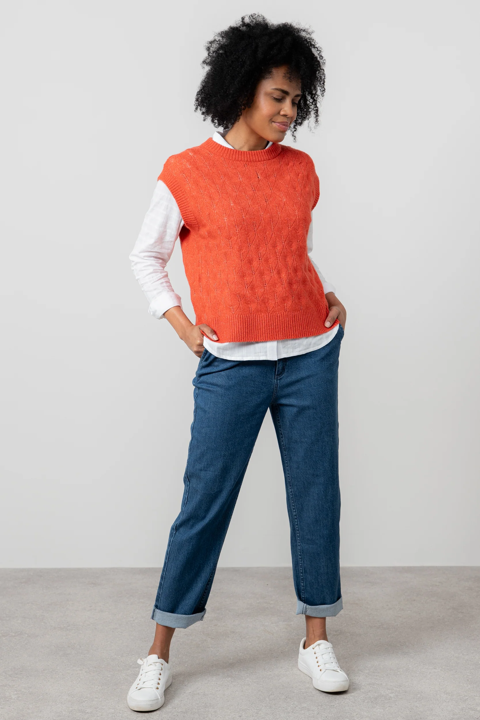 Wallace Pointelle Knit Tank Red - Image 7