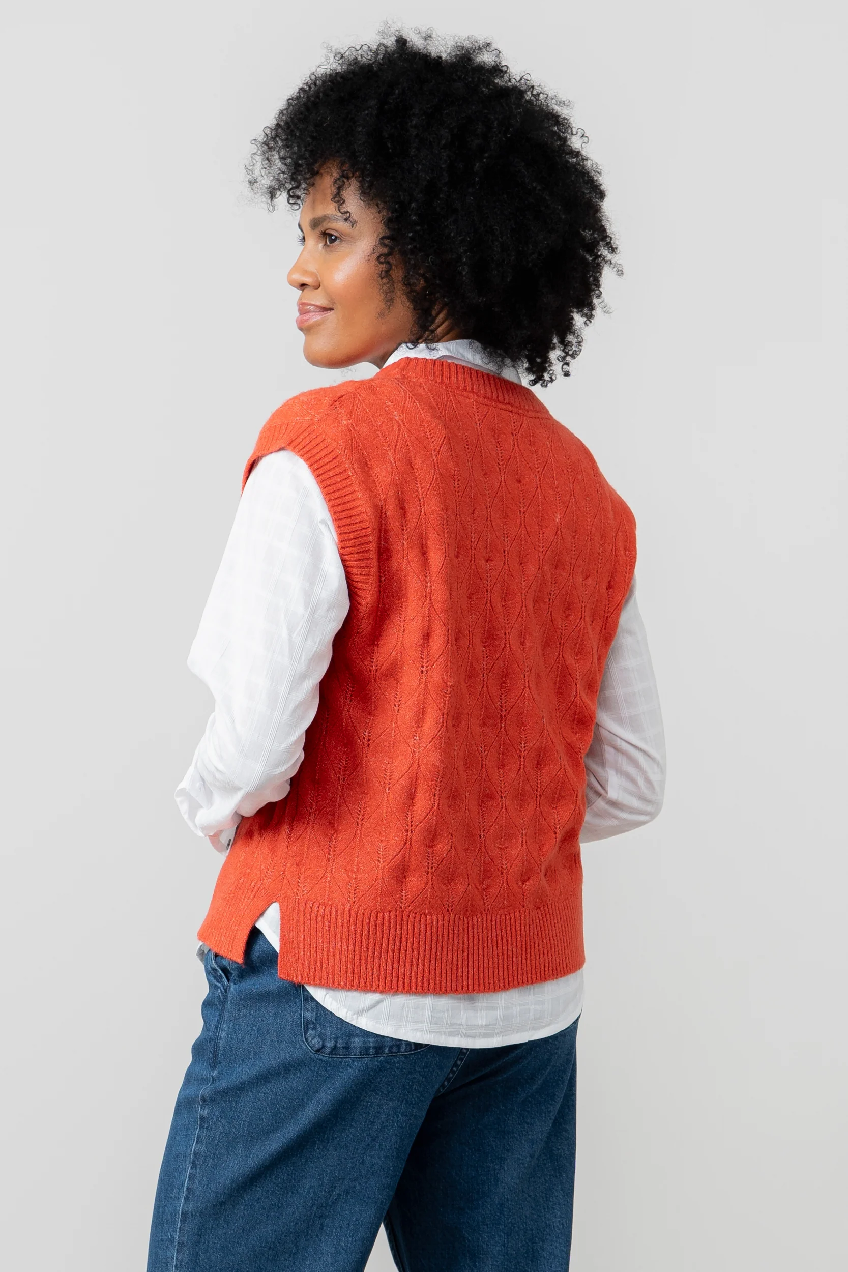 Wallace Pointelle Knit Tank Red - Image 8
