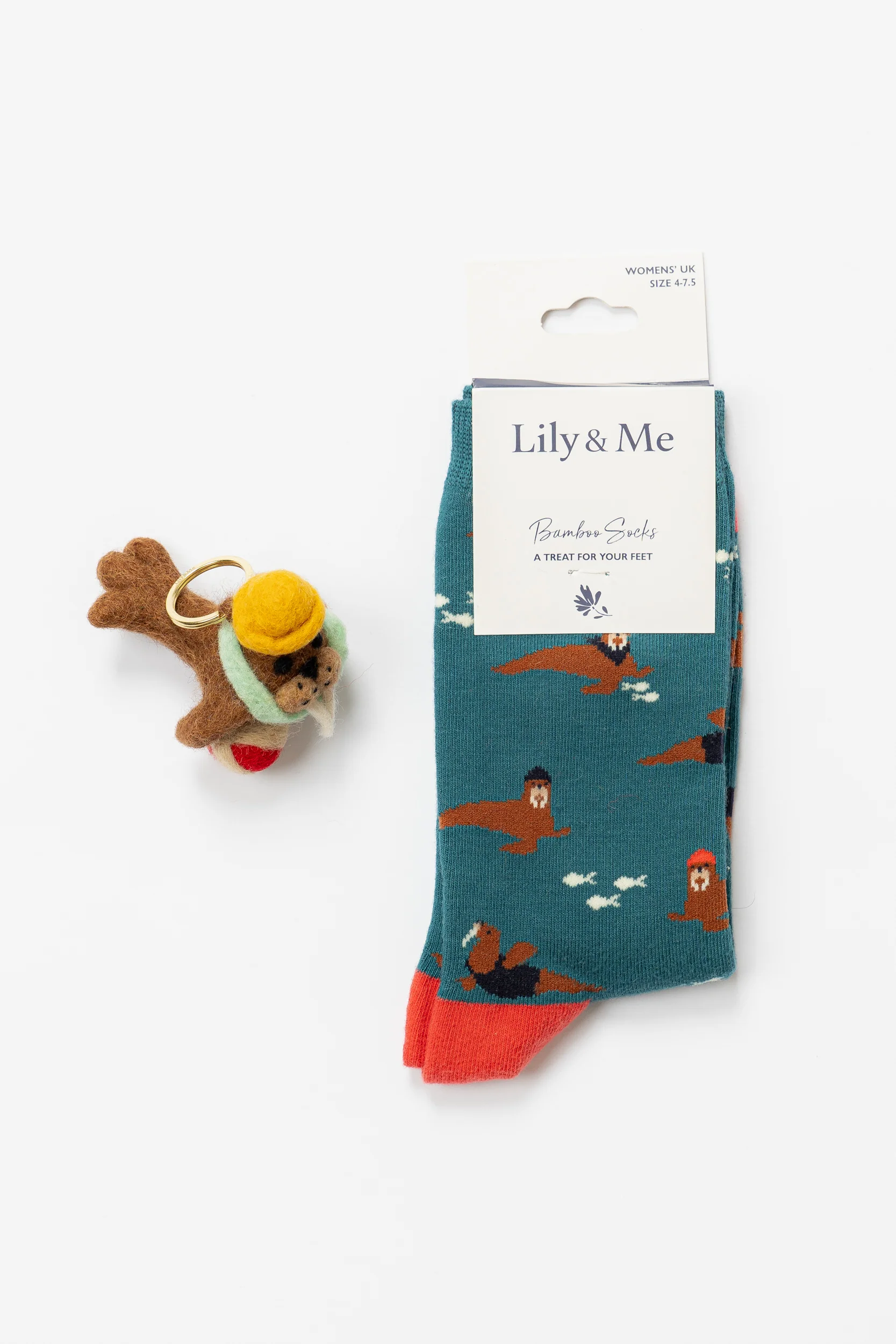 Wallace The Walrus Bamboo Socks And Decoration Giftbox - Image 2