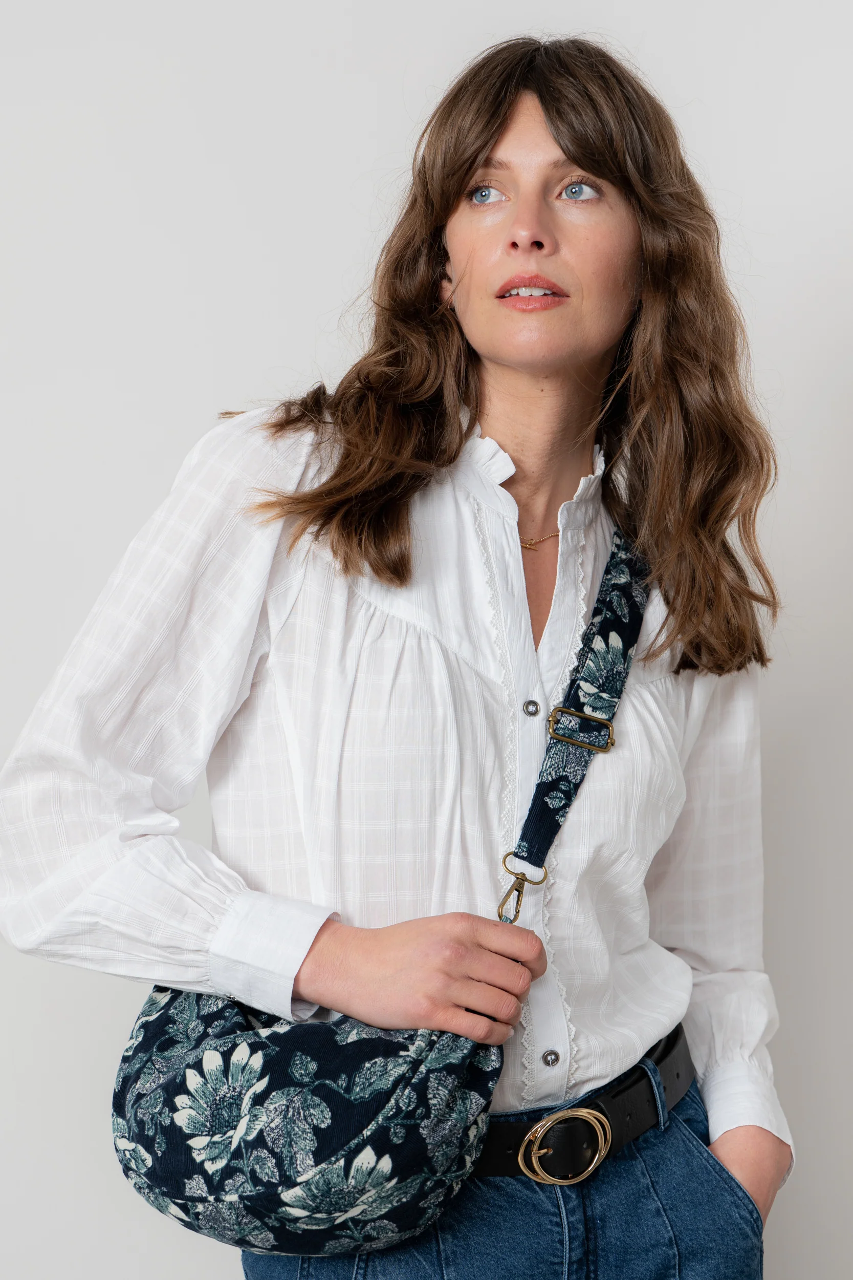 Wayfaring Cotton Check Blouse White - Image 6