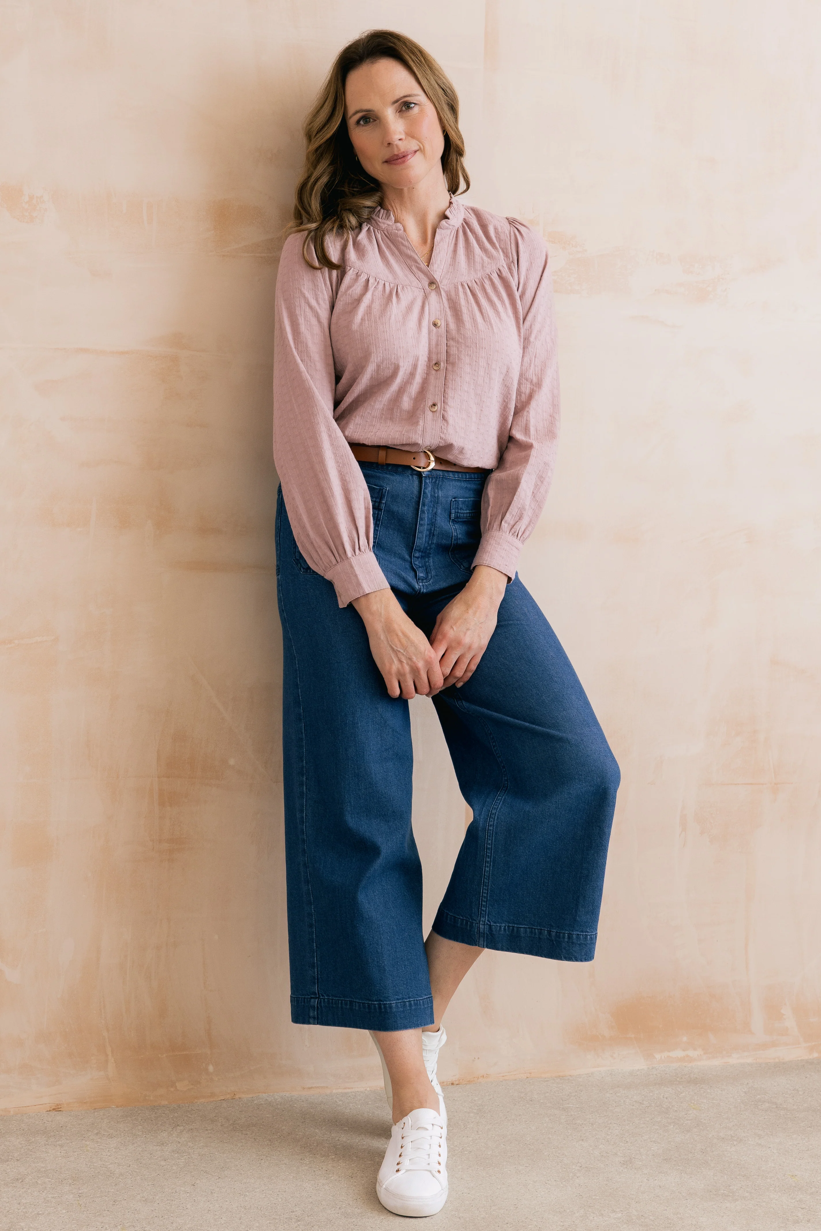 Wayfaring Embroidered Cotton Blouse Soft Pink - Image 3