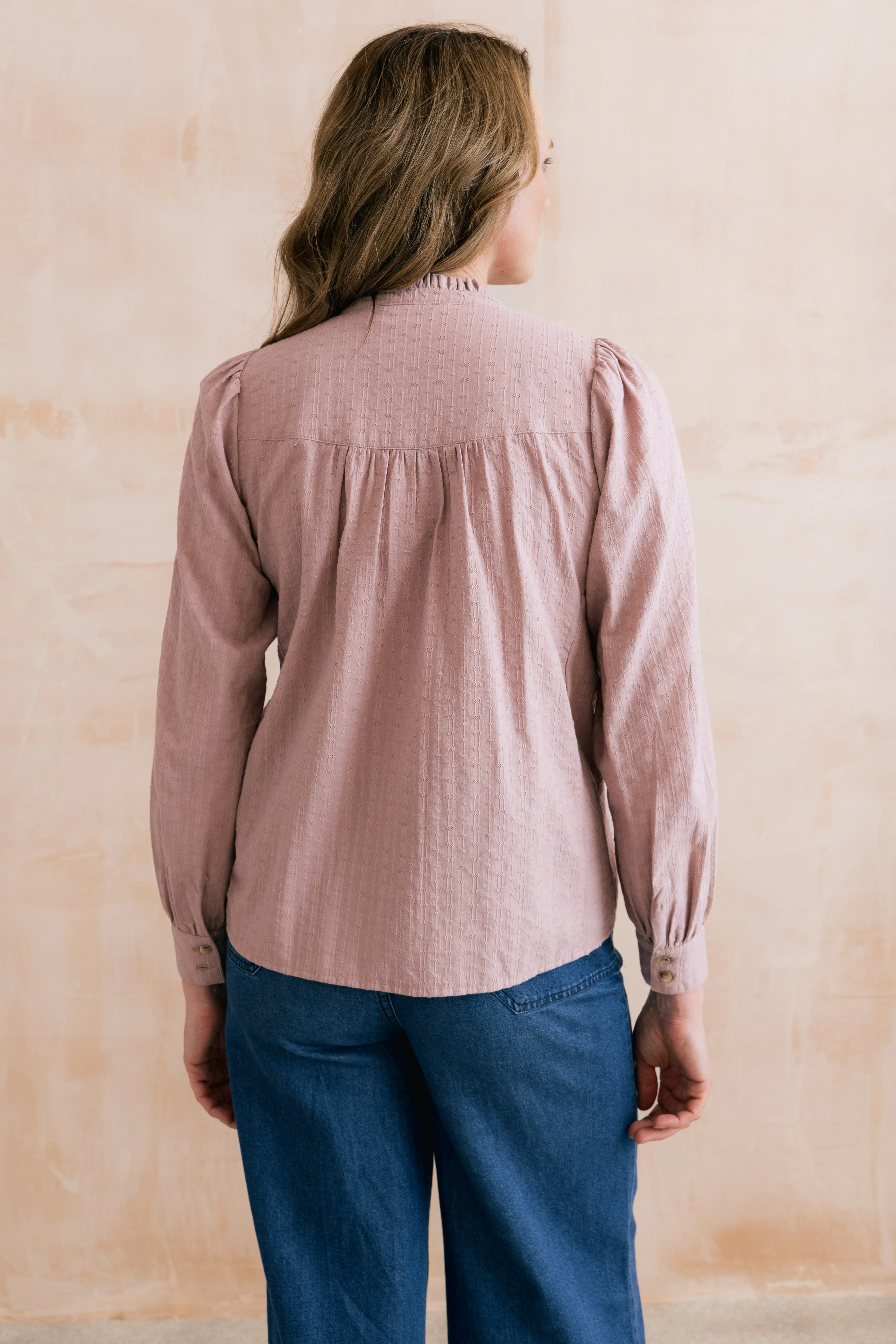 Wayfaring Embroidered Cotton Blouse Soft Pink - Image 4