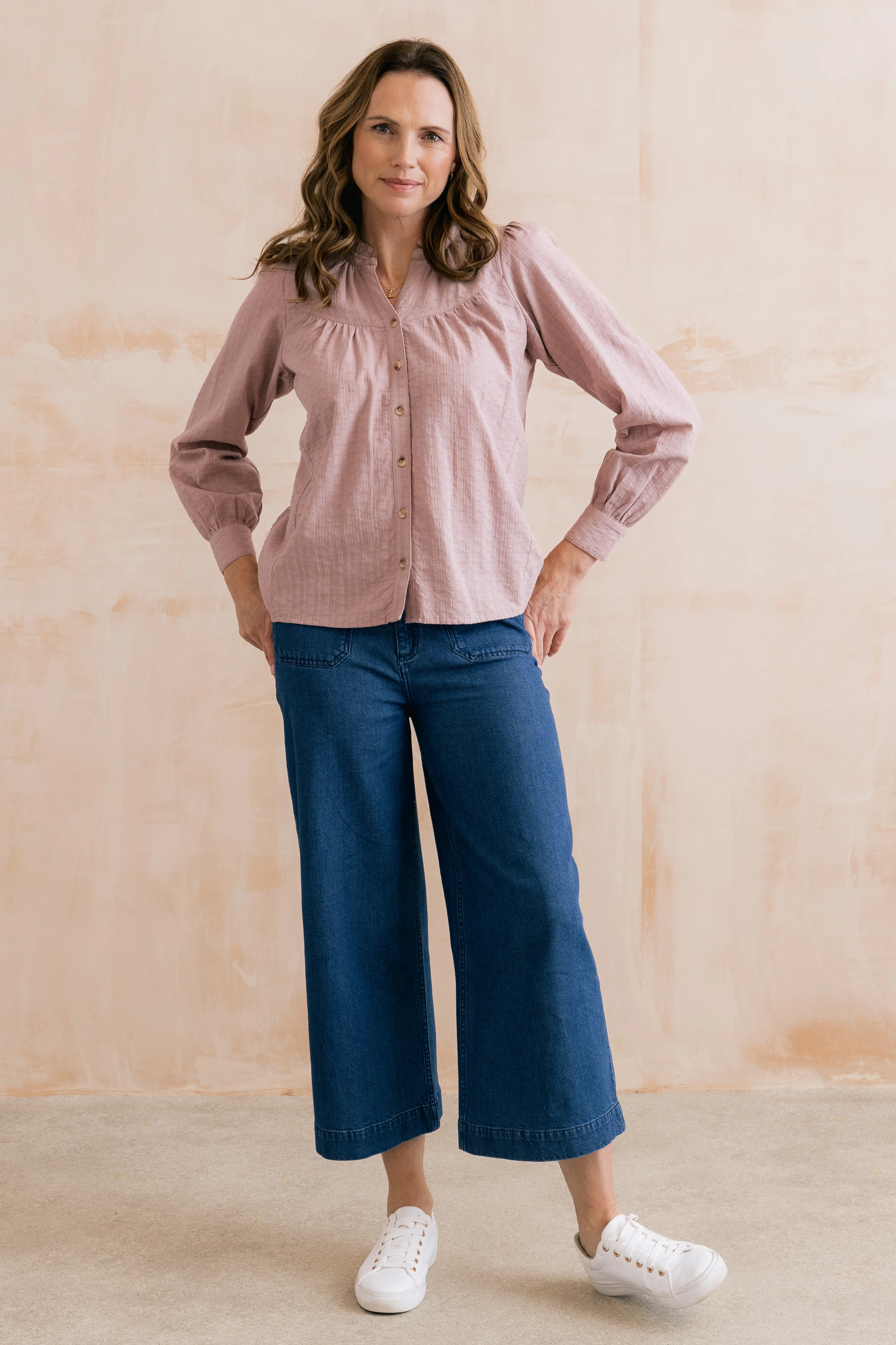 Wayfaring Embroidered Cotton Blouse Soft Pink - Image 5