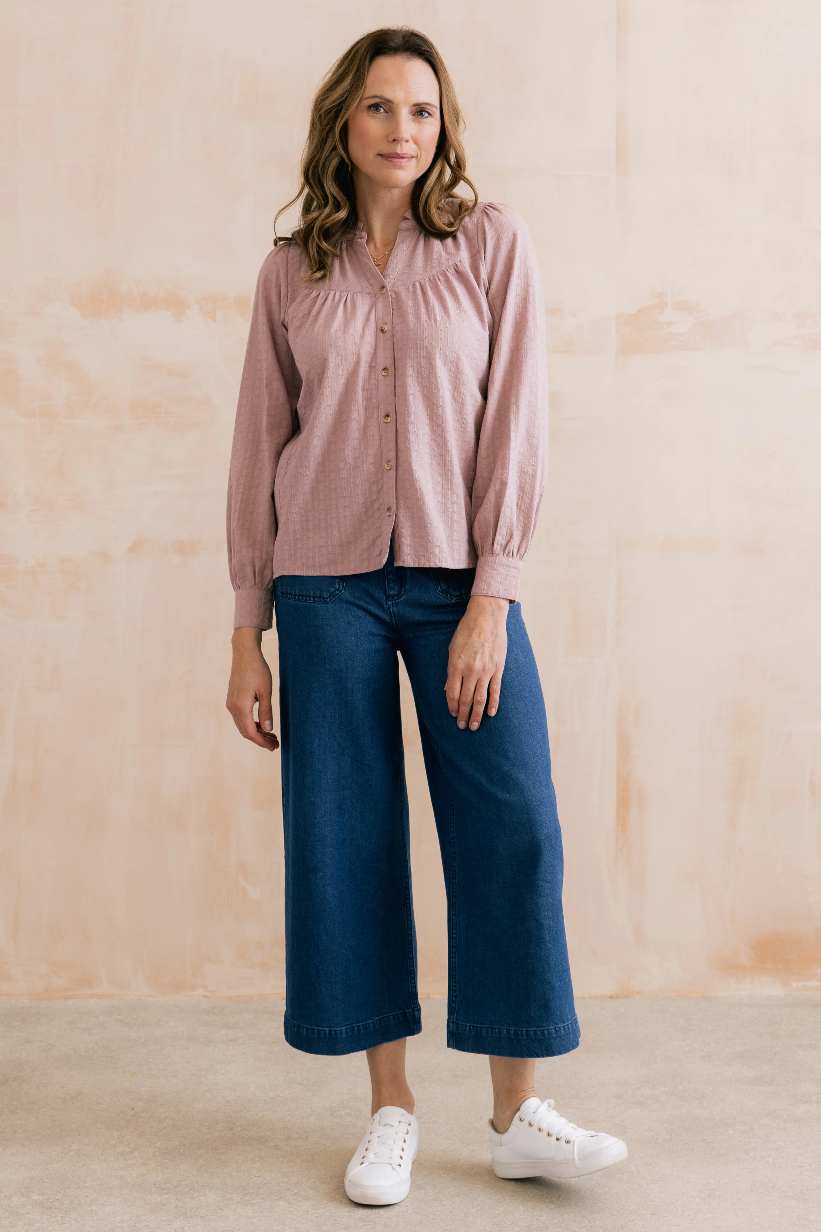 Wayfaring Embroidered Cotton Blouse Soft Pink - Image 6