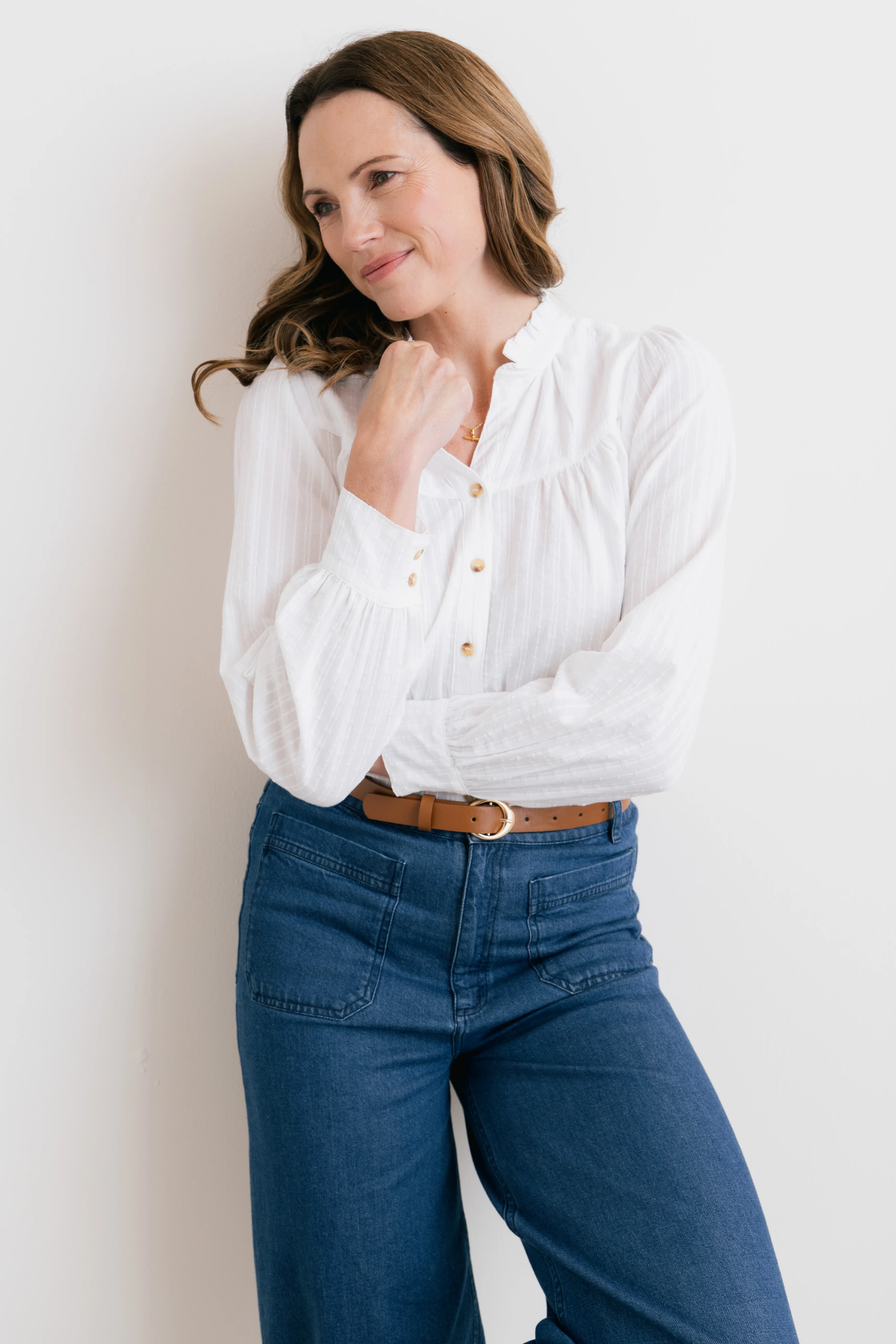 Wayfaring Embroidered Cotton Blouse White - Image 6