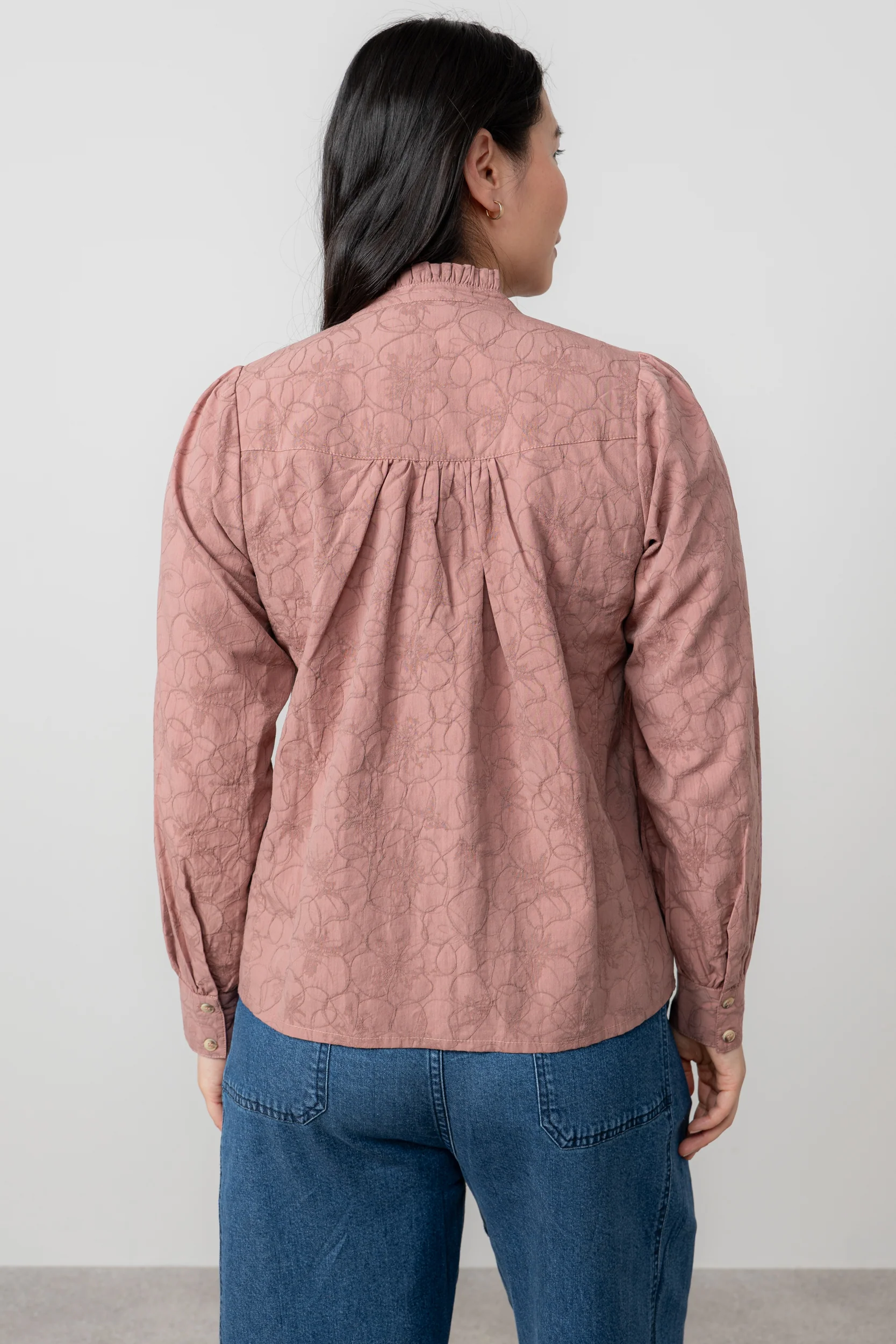 Wayfaring Textured Jacquard Blouse Antique Rose - Image 4
