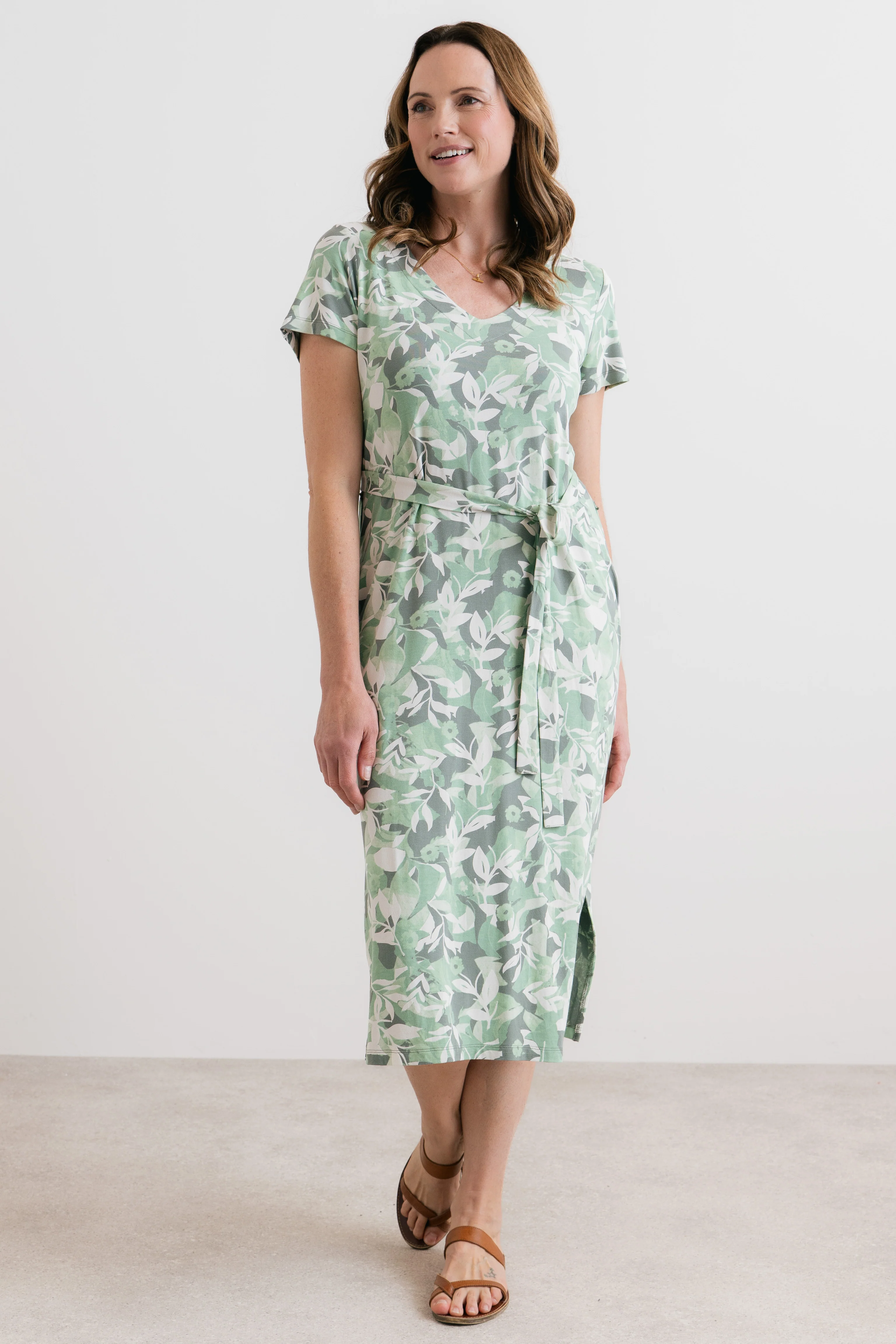 Weekend Jersey Printed T-Shirt Midi Dress Green - Image 6