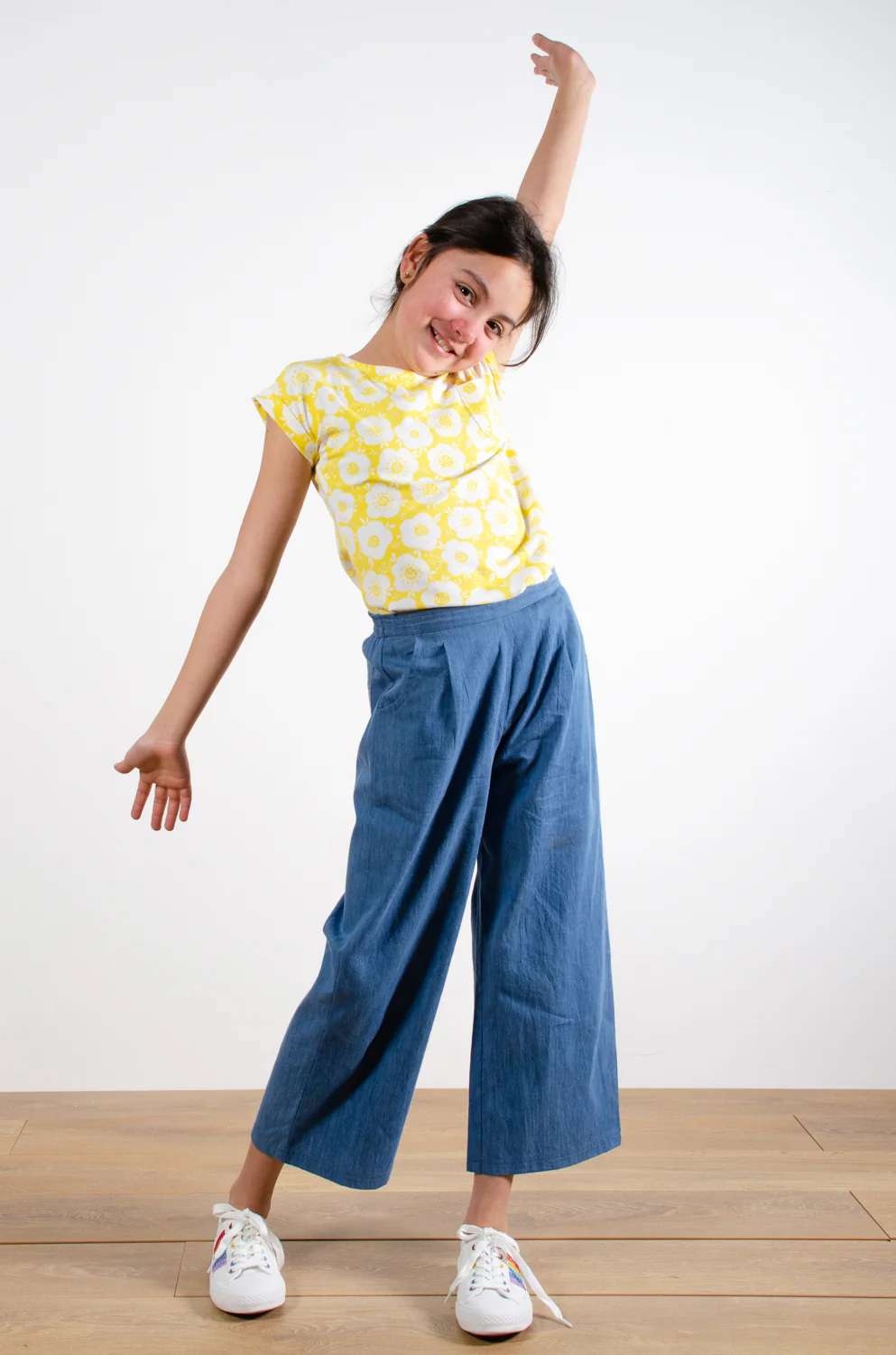 Wide Leg Denim Style Girls Trousers - Image 3
