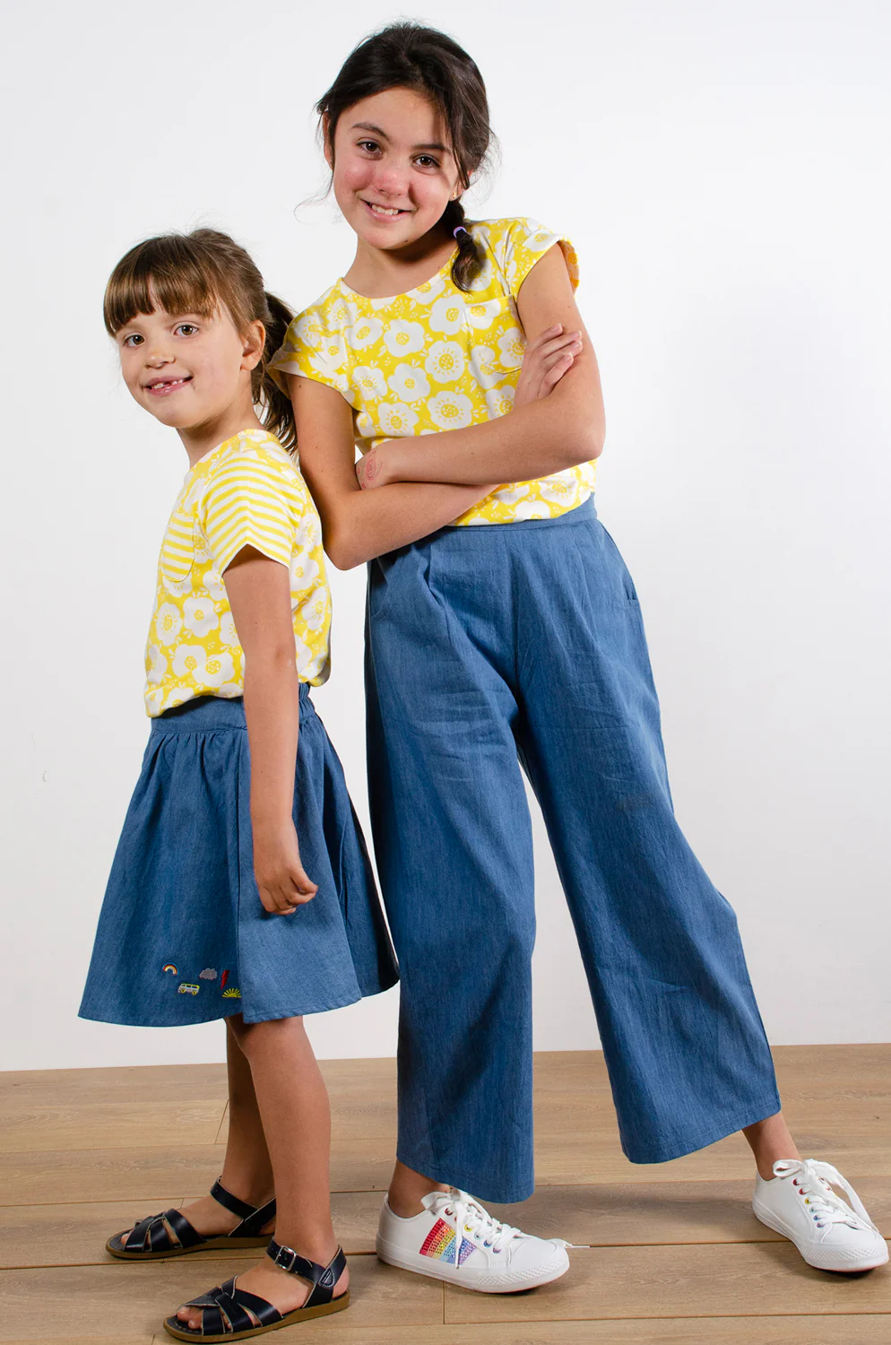 Wide Leg Denim Style Girls Trousers - Image 5