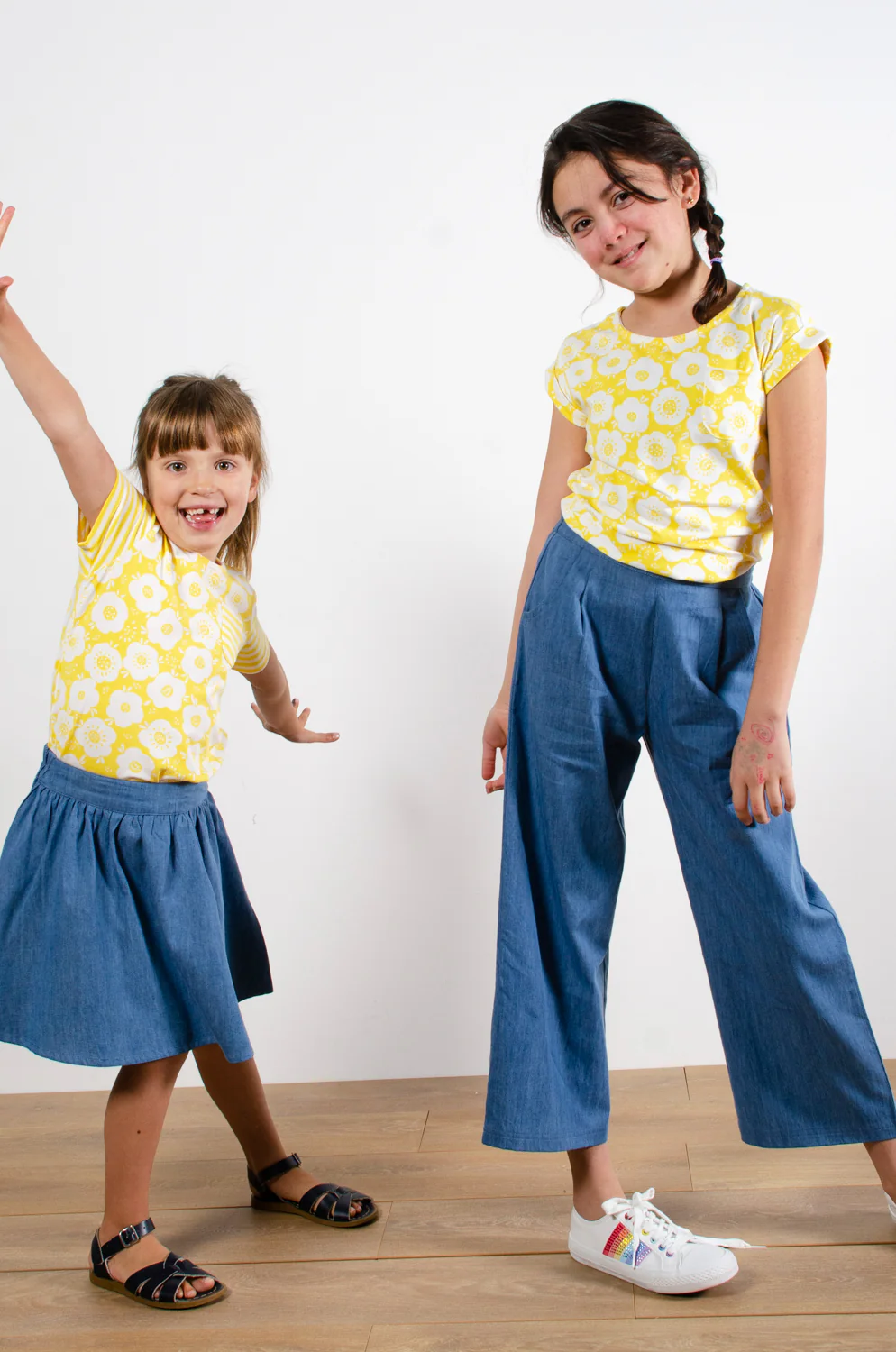Wide Leg Denim Style Girls Trousers - Image 6