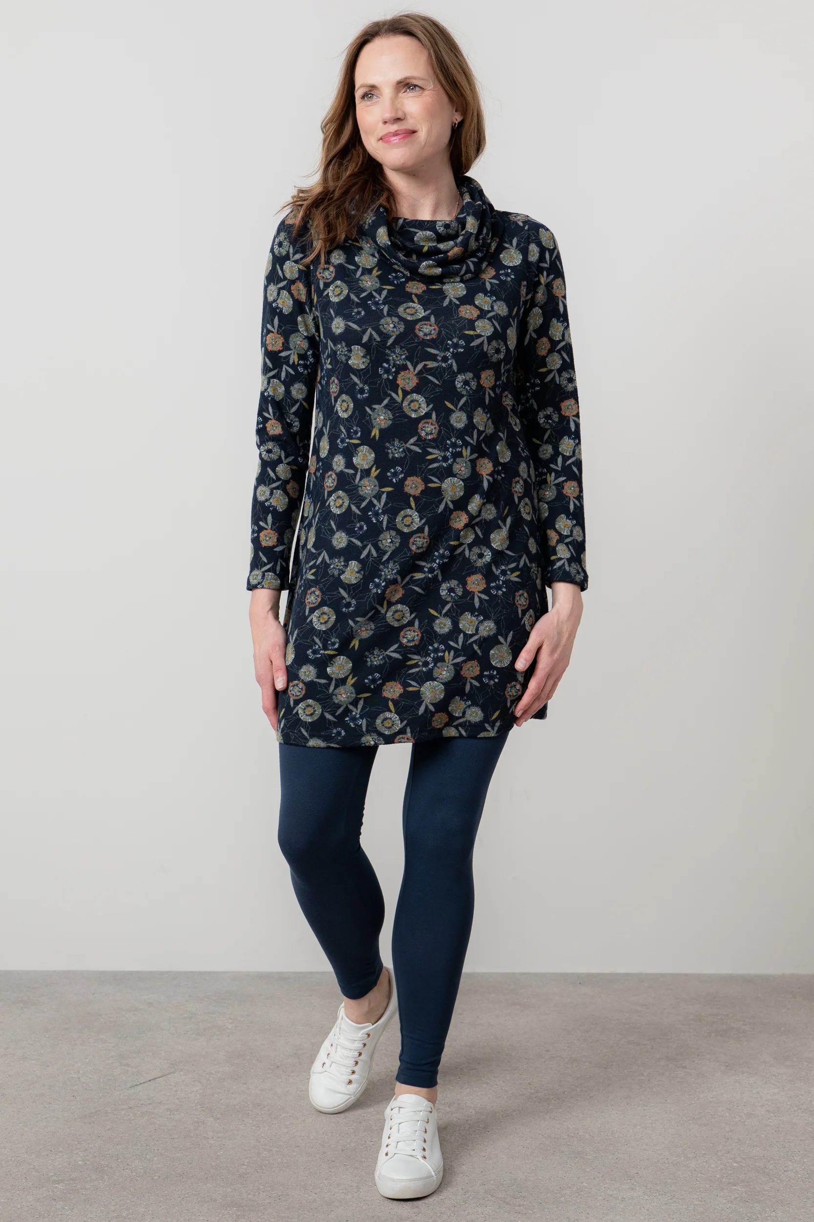 Winkleigh Cowl Neck Tunic Navy - Image 5