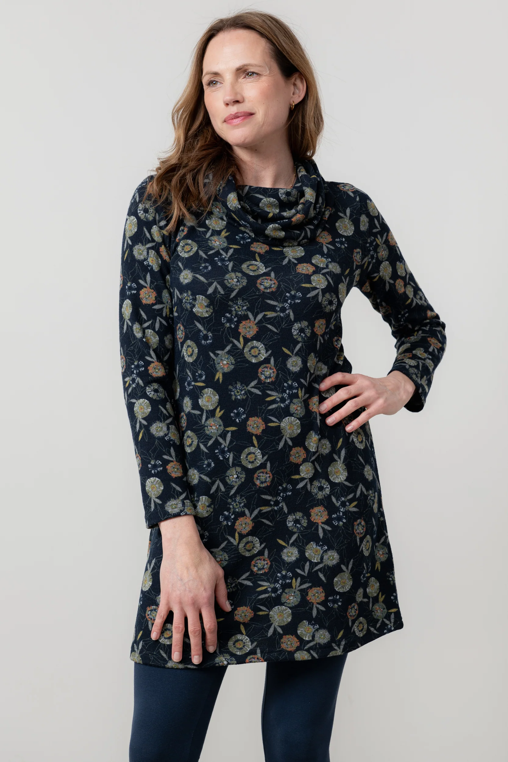 Winkleigh Cowl Neck Tunic Navy - Image 6