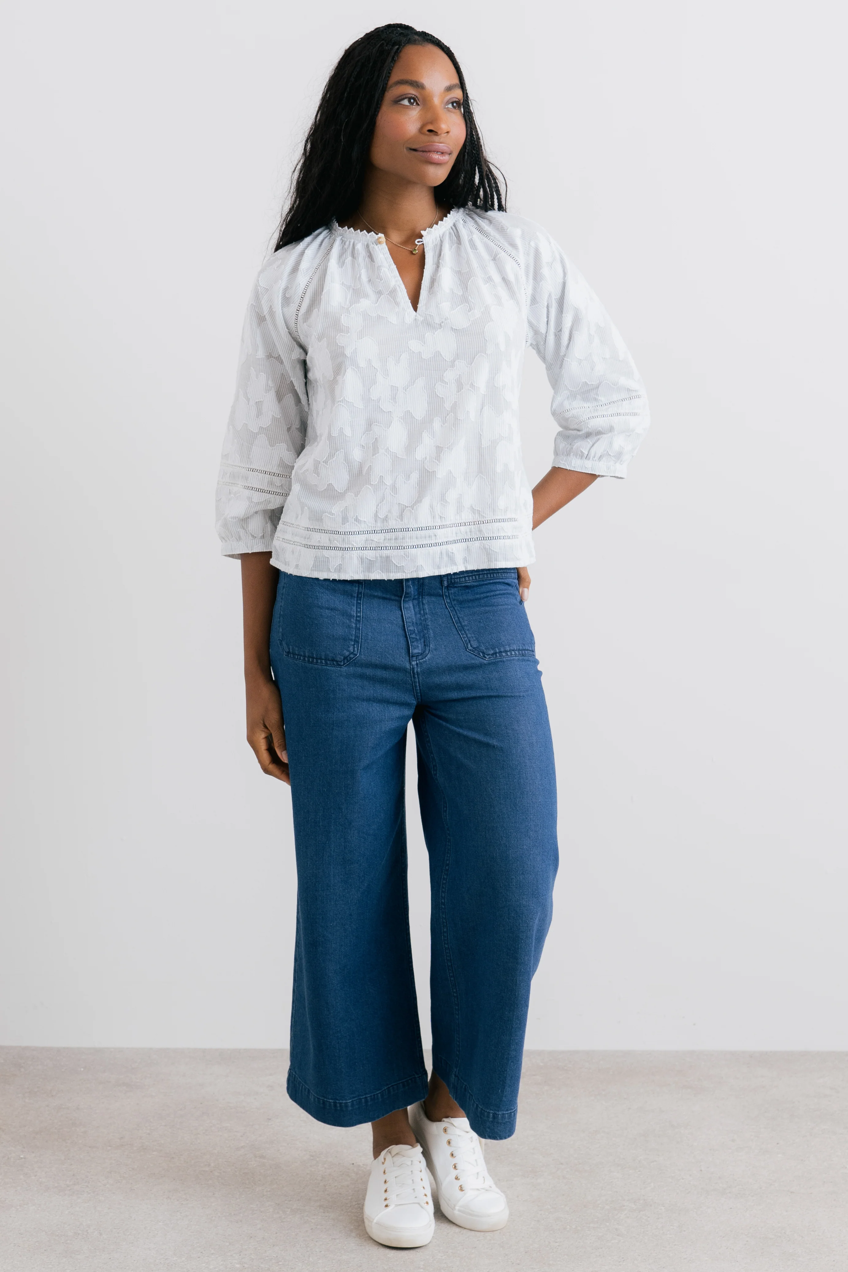 Zoe Cotton Jacquard Blouse Laurel - Image 5