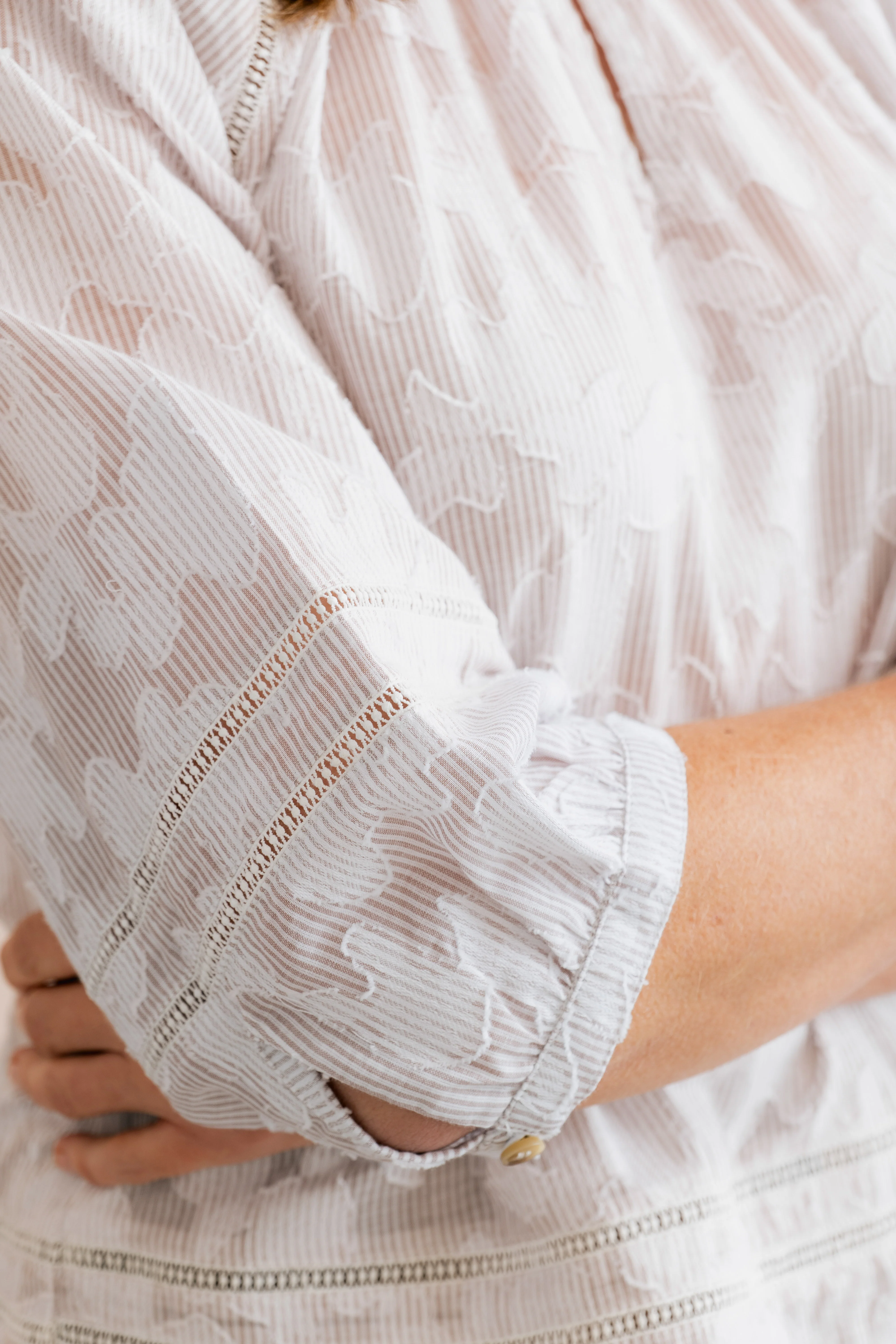 Zoe Cotton Jacquard Blouse Mocha - Image 7